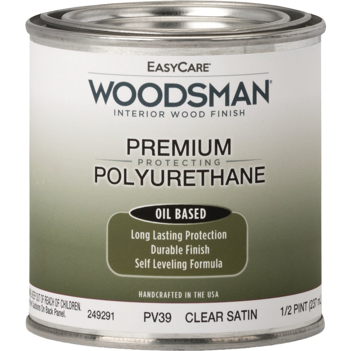 EasyCare Woodsman Oil Based Satin Polyurethane Varnish, Clear, 1/2 Pt.