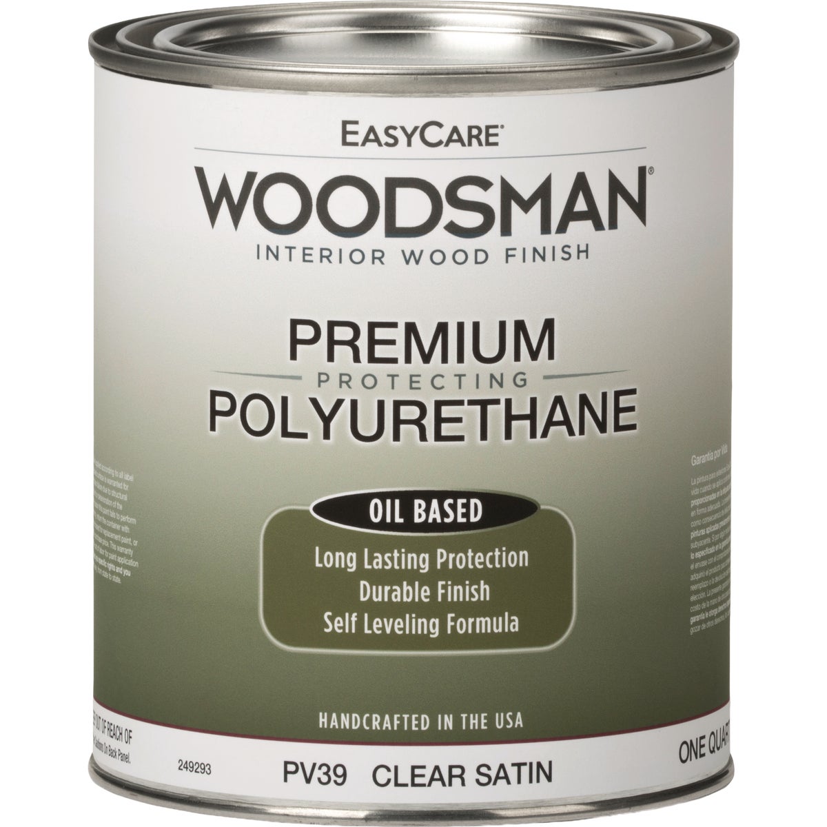 EasyCare Woodsman Oil Based Satin Polyurethane Varnish, Clear, 1 Qt.