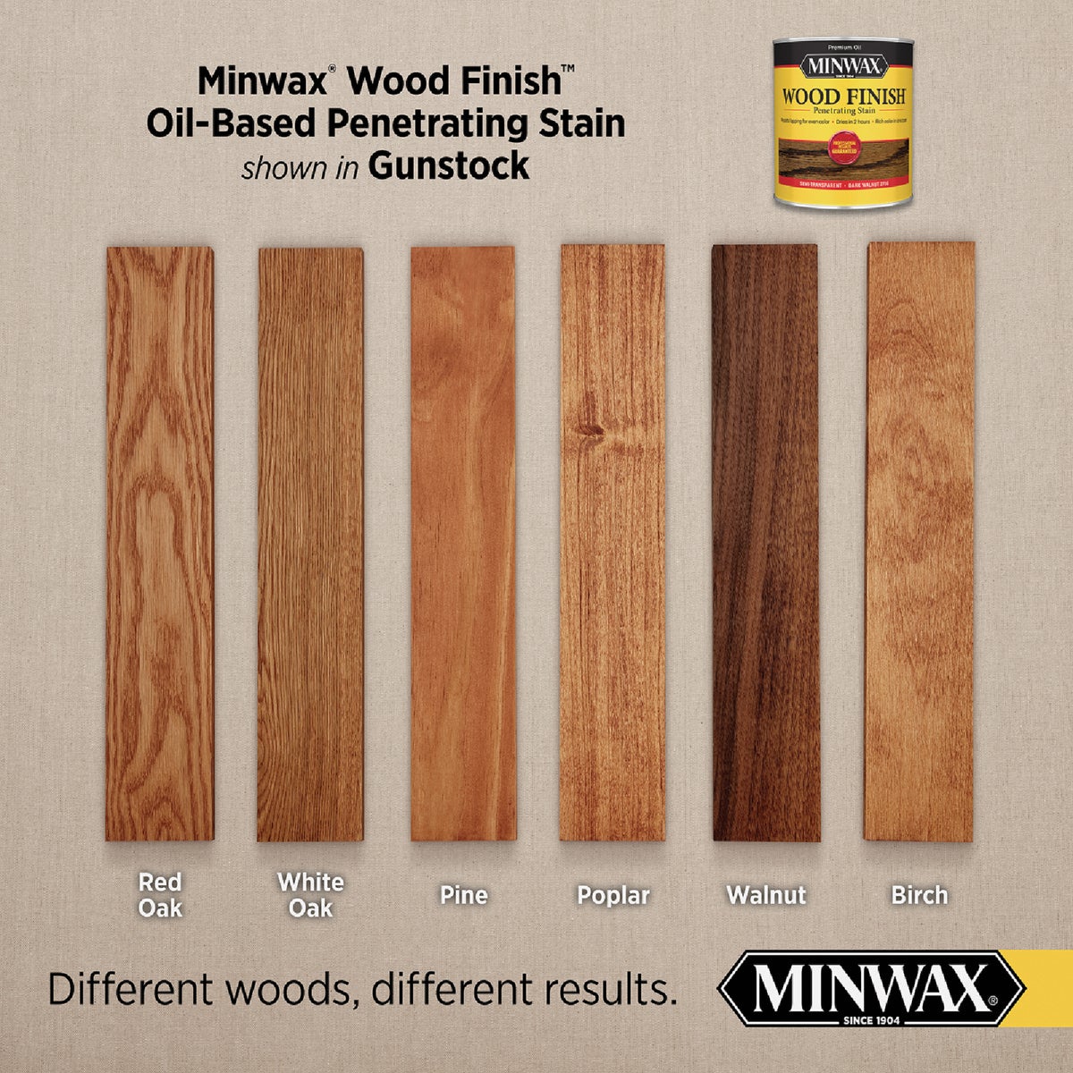 Minwax Wood Finish Penetrating Stain, Gunstock, 1 Qt. Image 2