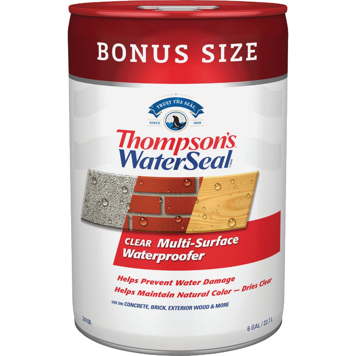 Thompsons WaterSeal Clear VOC MultiSurface Waterproofing Sealer, 6 Gal. Image 7