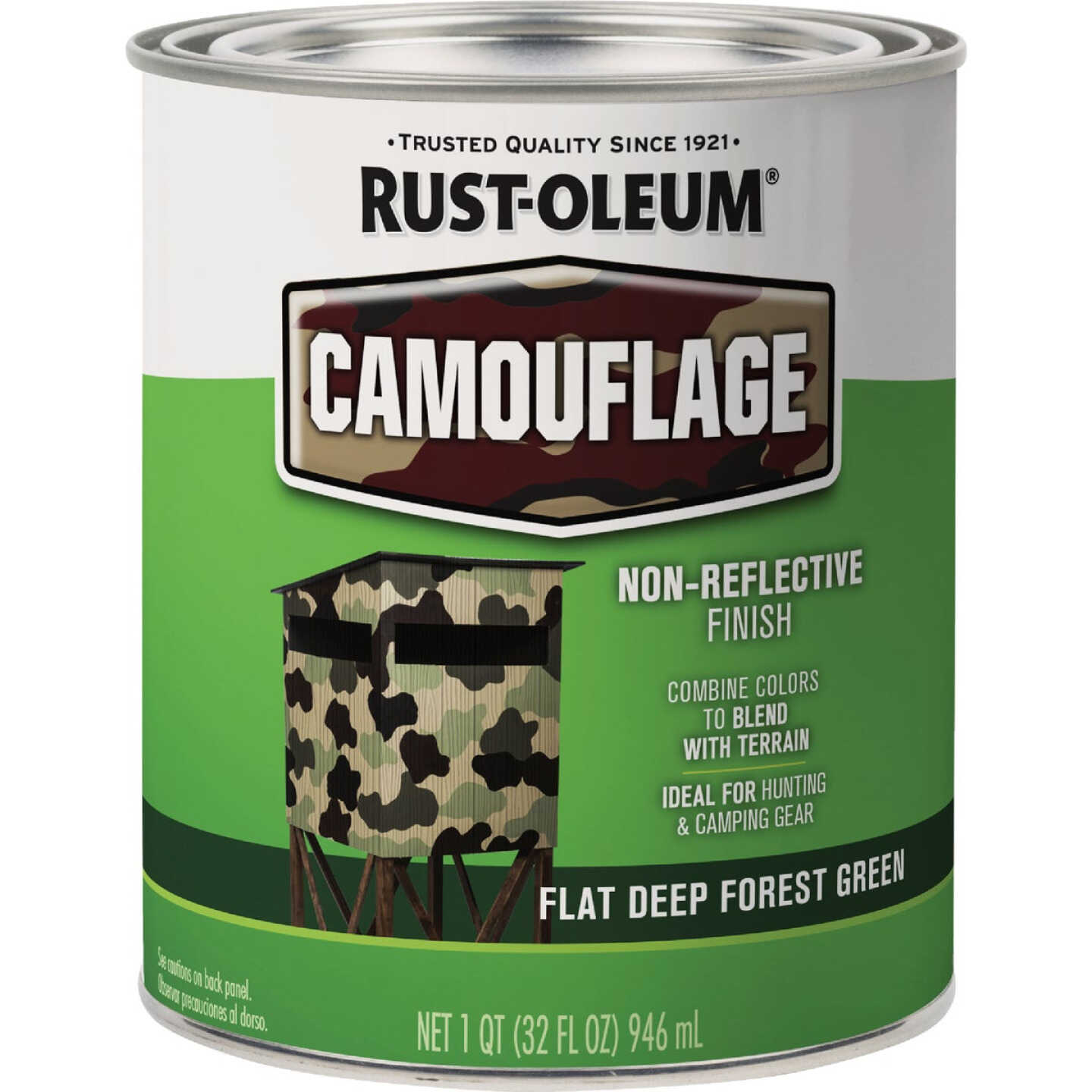 Rust-Oleum 1 Qt. Camouflage Brush Paint, Deep Forest Green Image 7