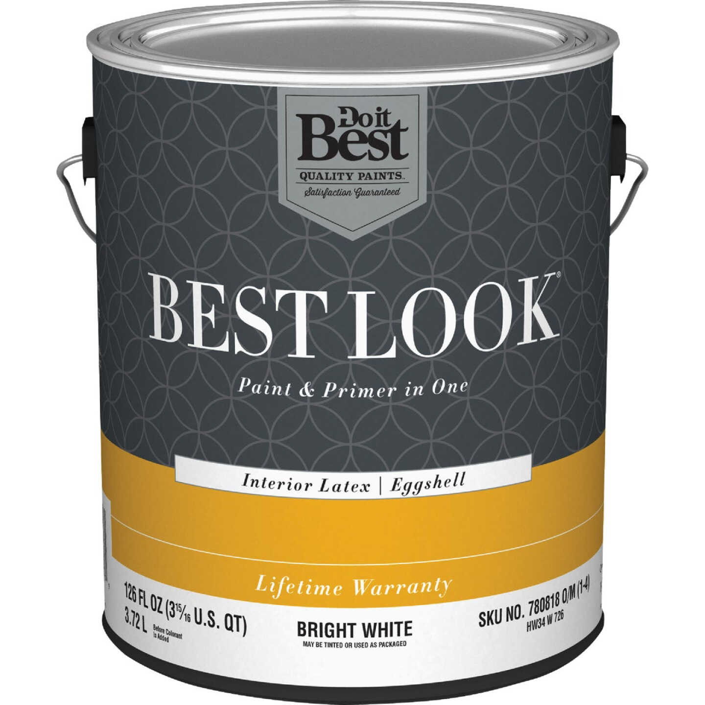 Best Look Latex Premium Paint & Primer In One Eggshell Interior Wall Paint, Bright White, 1 Gal. Image 1