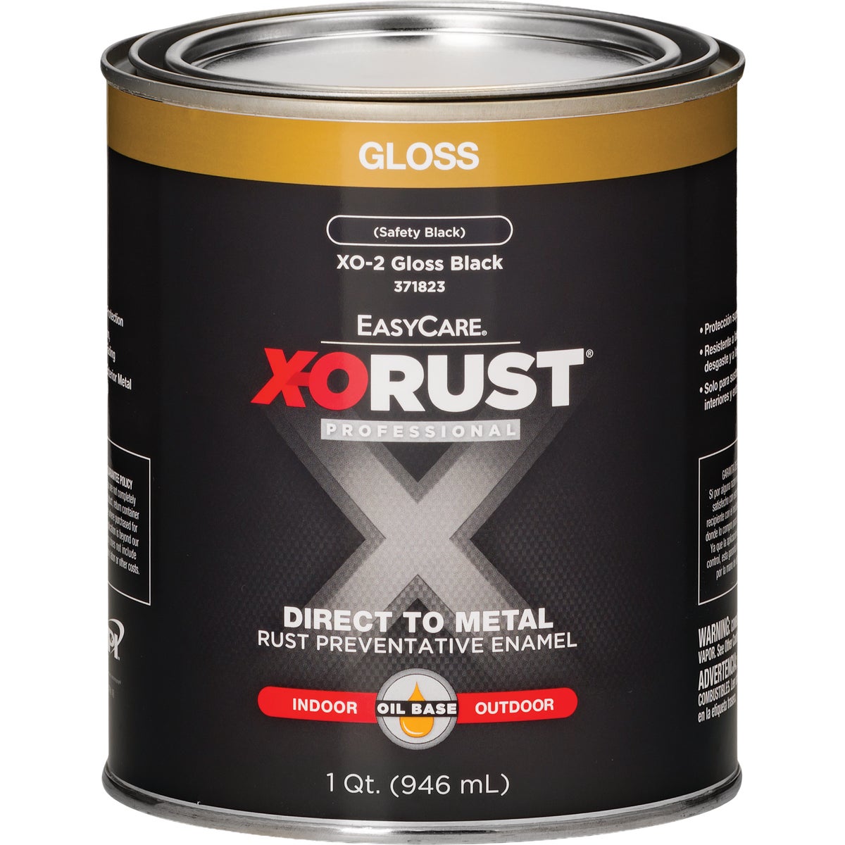 EasyCare X-O Rust Premium 1 Qt. Black Gloss Anti-Rust Oil-Base Enamel