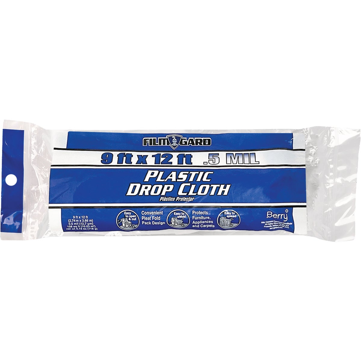Film-Gard 9 In. x 12 Ft. Light-Duty Plastic Drop Cloth