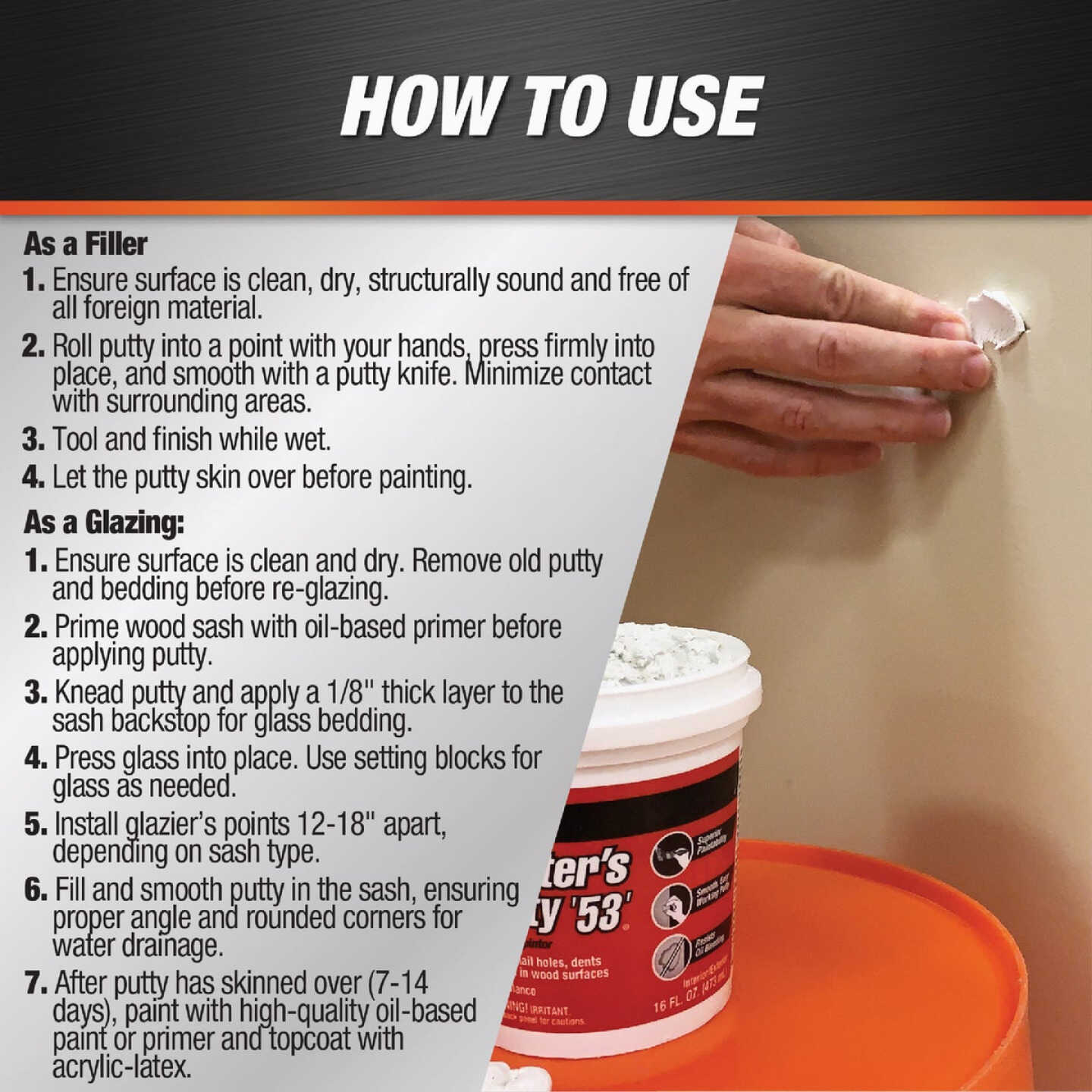 DAP Professional Painters Putty 53 8 Oz. White Patching Compound Image 4