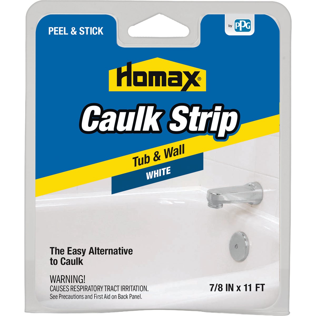 Homax 7/8 In. x 11 Ft. White Tub & Wall Caulk Strip Image 2