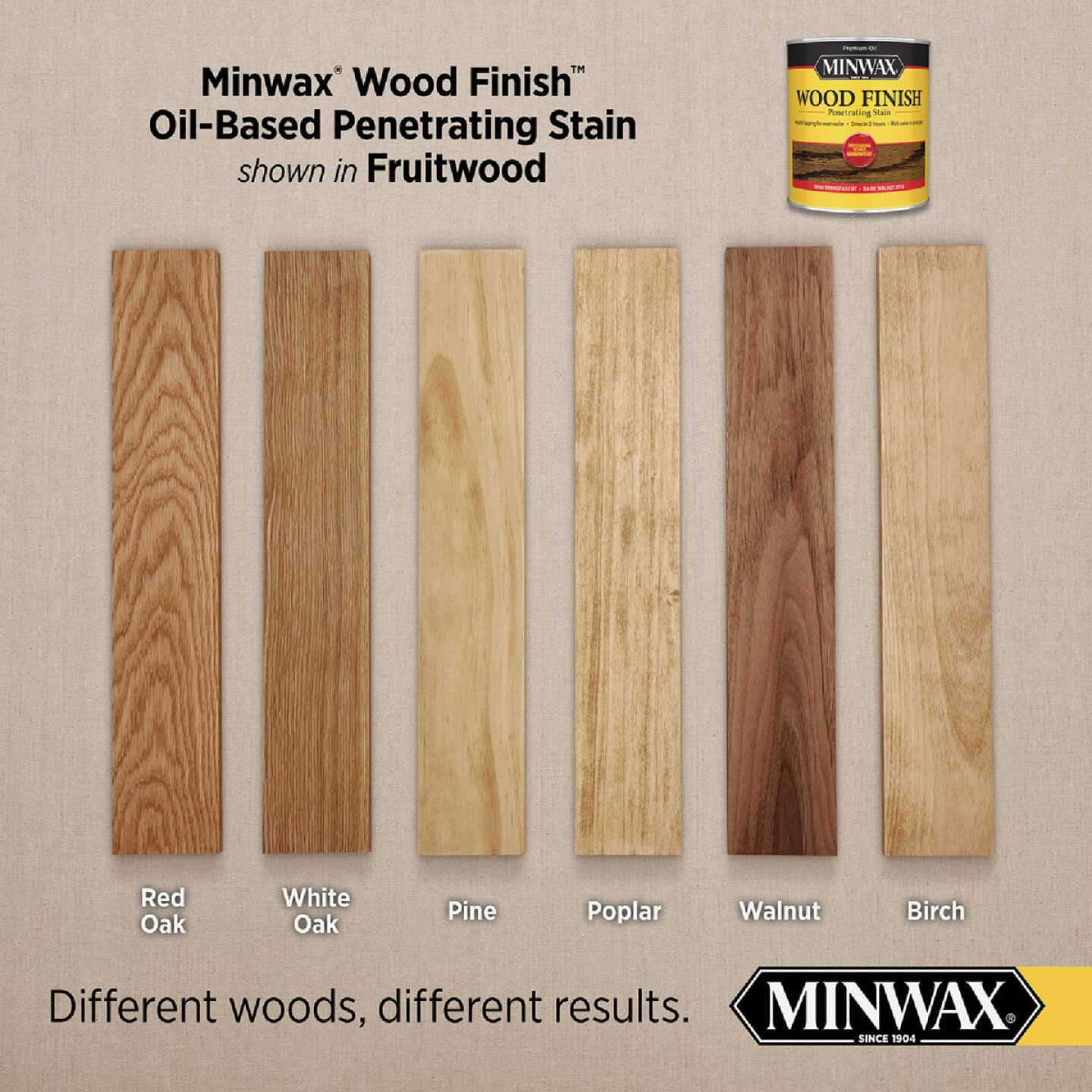 Minwax Wood Finish Penetrating Stain, Fruitwood, 1/2 Pt. Image 2