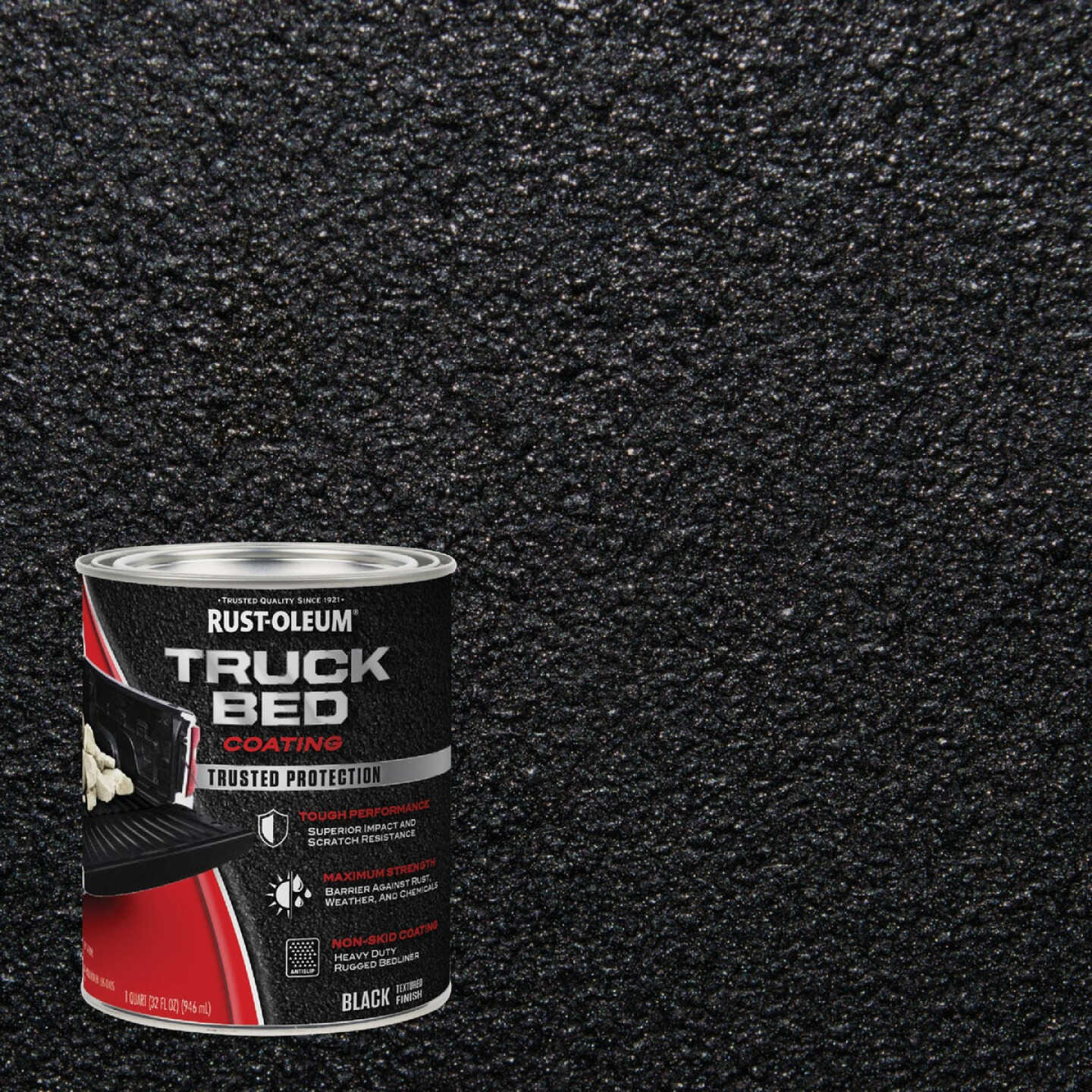 Rust-Oleum Automotive Truck Bed Coating, Quart, Black Image 1