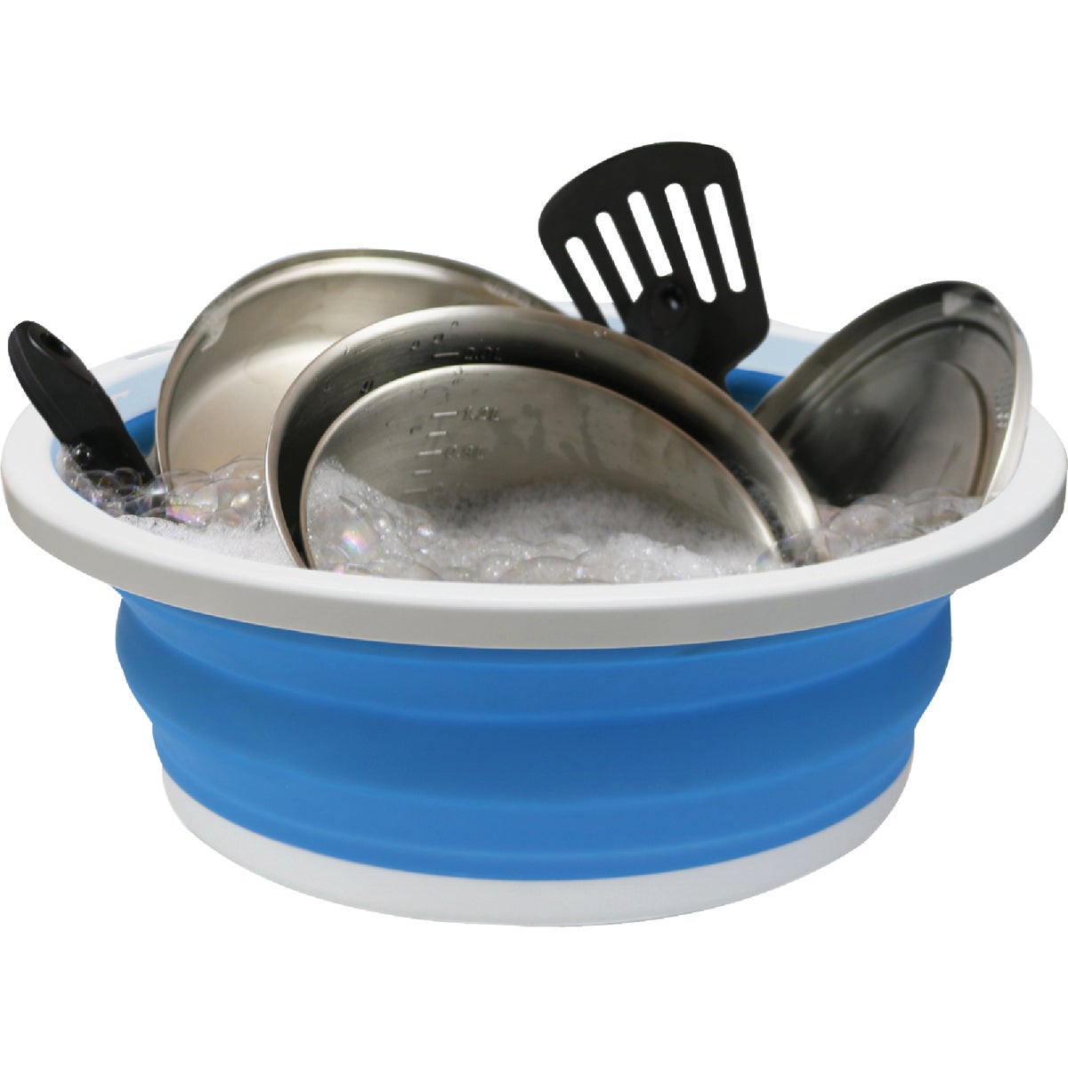 Coghlans 9 L. Blue & White Plastic Collapsible Sink Image 6
