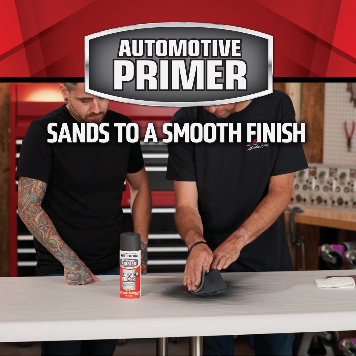 Rust-Oleum Automotive Sandable Primer Spray, 12 Oz., Black Image 2
