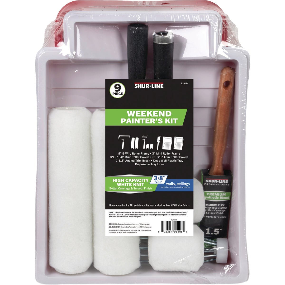 Shur-Line Weekend Painter's Kit Roller and Tray Set (9-Piece)