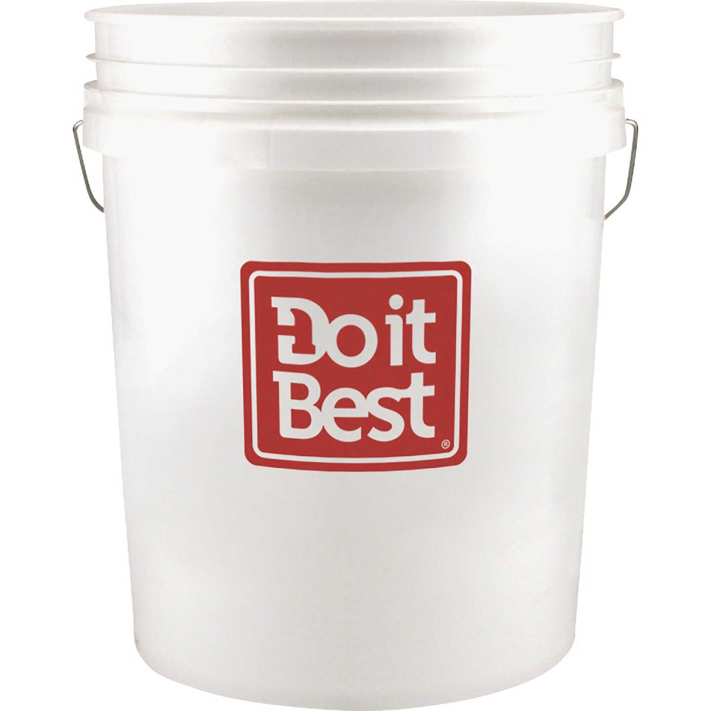 Do it Best 5 Gal. White Bucket with Red Logo Image 1