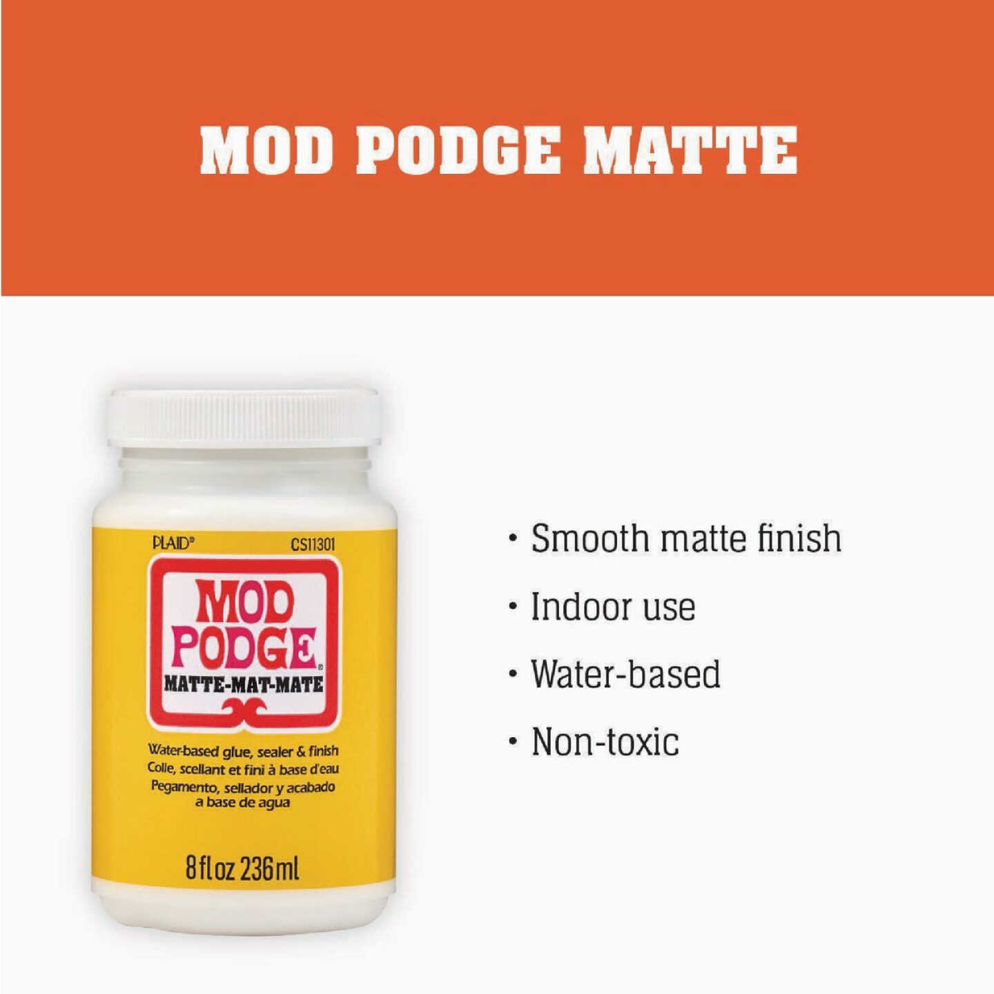 Mod Podge 8 Oz. Multi-Purpose Decoupage Glue, Matte Image 2