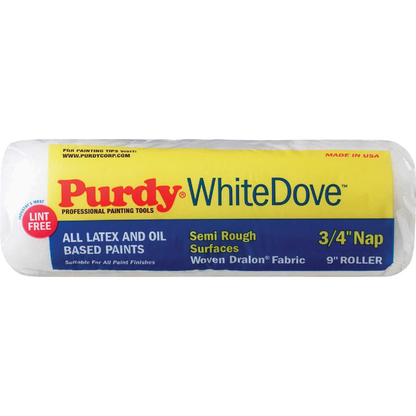 Purdy White Dove 9 In. x 3/4 In. Woven Fabric Roller Cover Image 1