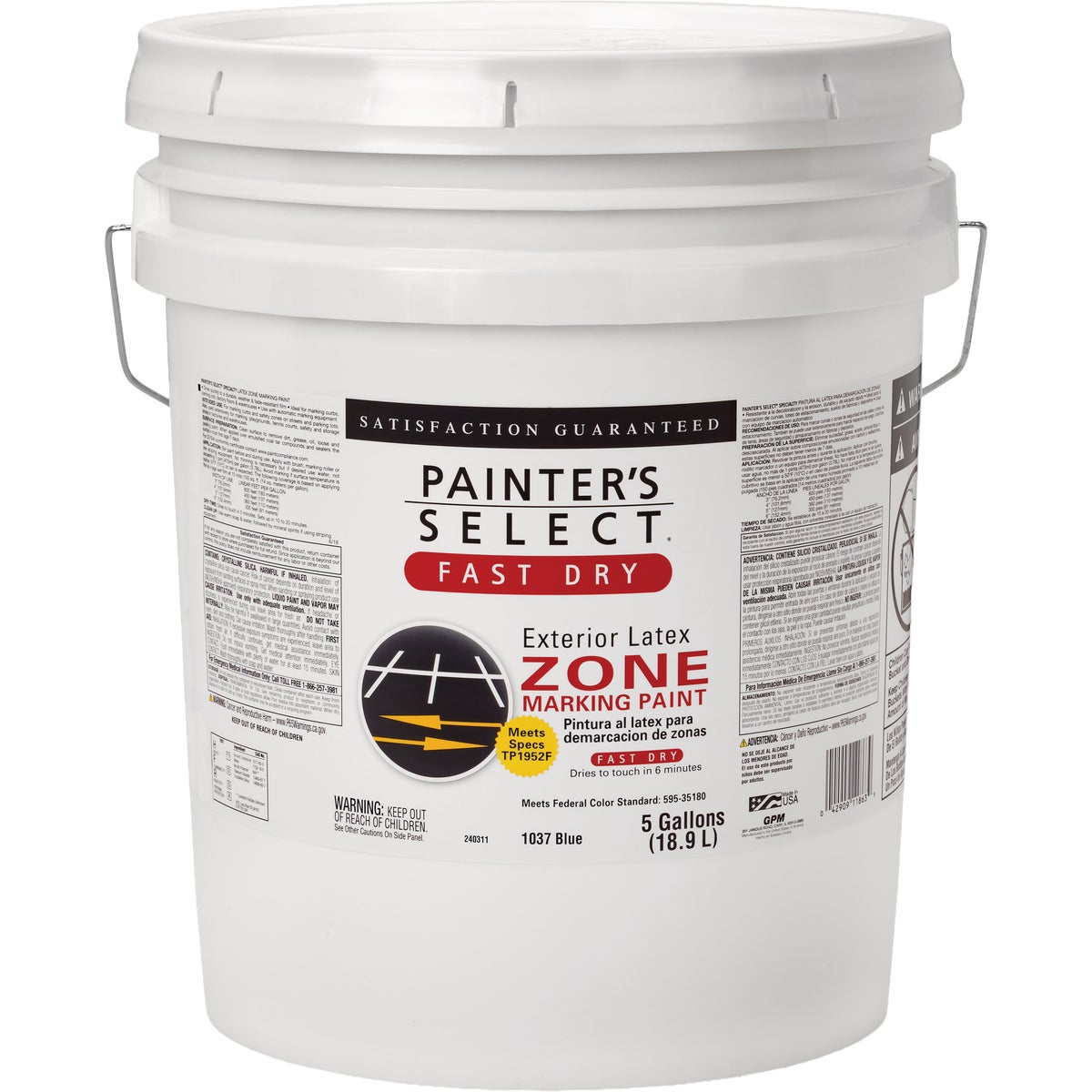 Painter's Select Specialty Blue Flat Latex Zone Marking Paint, 5 Gal.