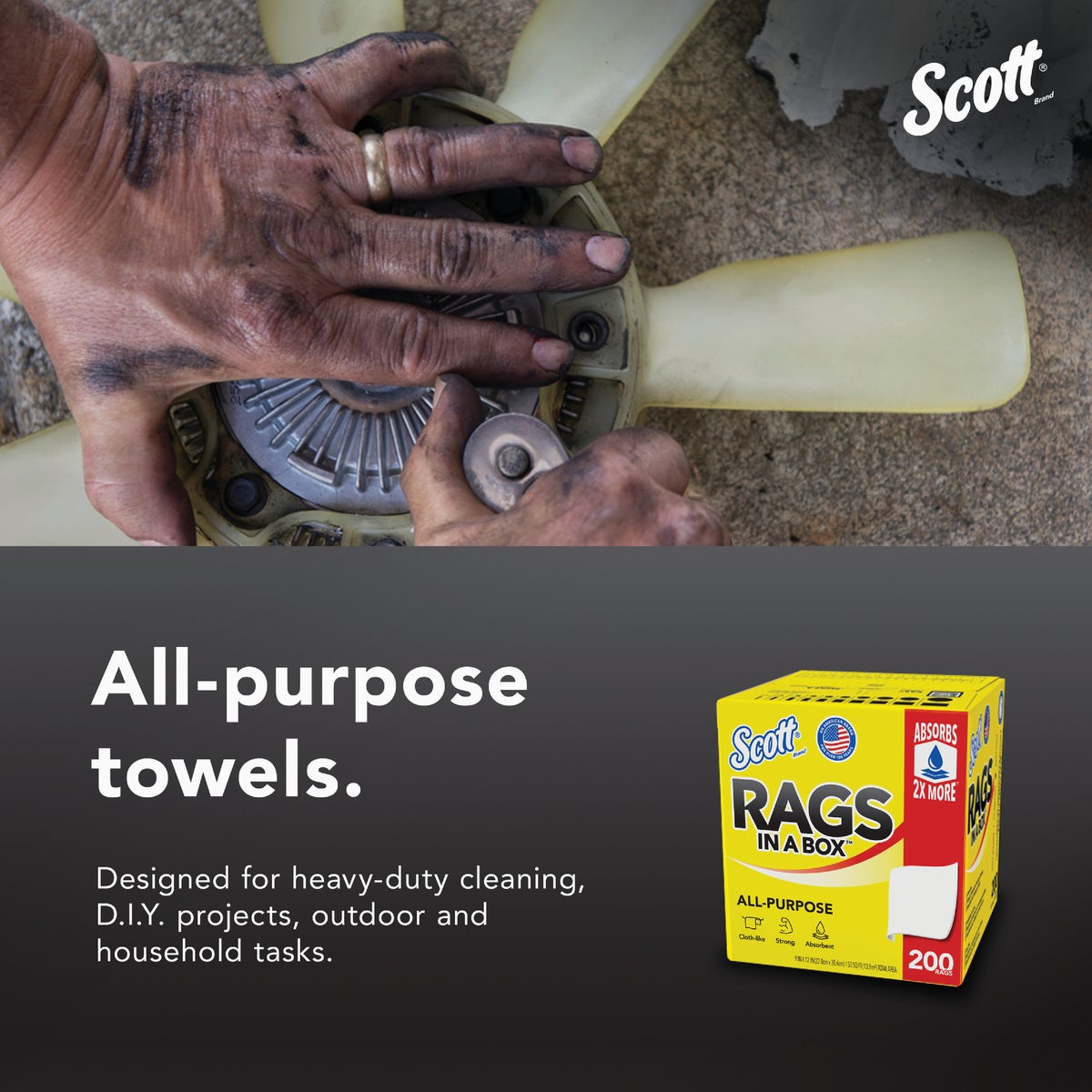Scotts Rags in a Box, White (200 Ct.) Image 2