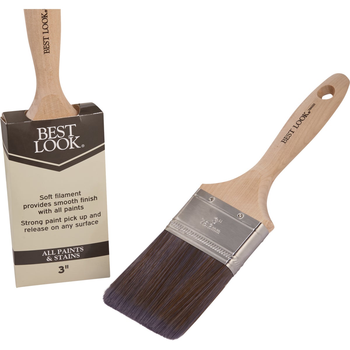 Best Look 3 In. Flat Polyester Paint Brush Image 1