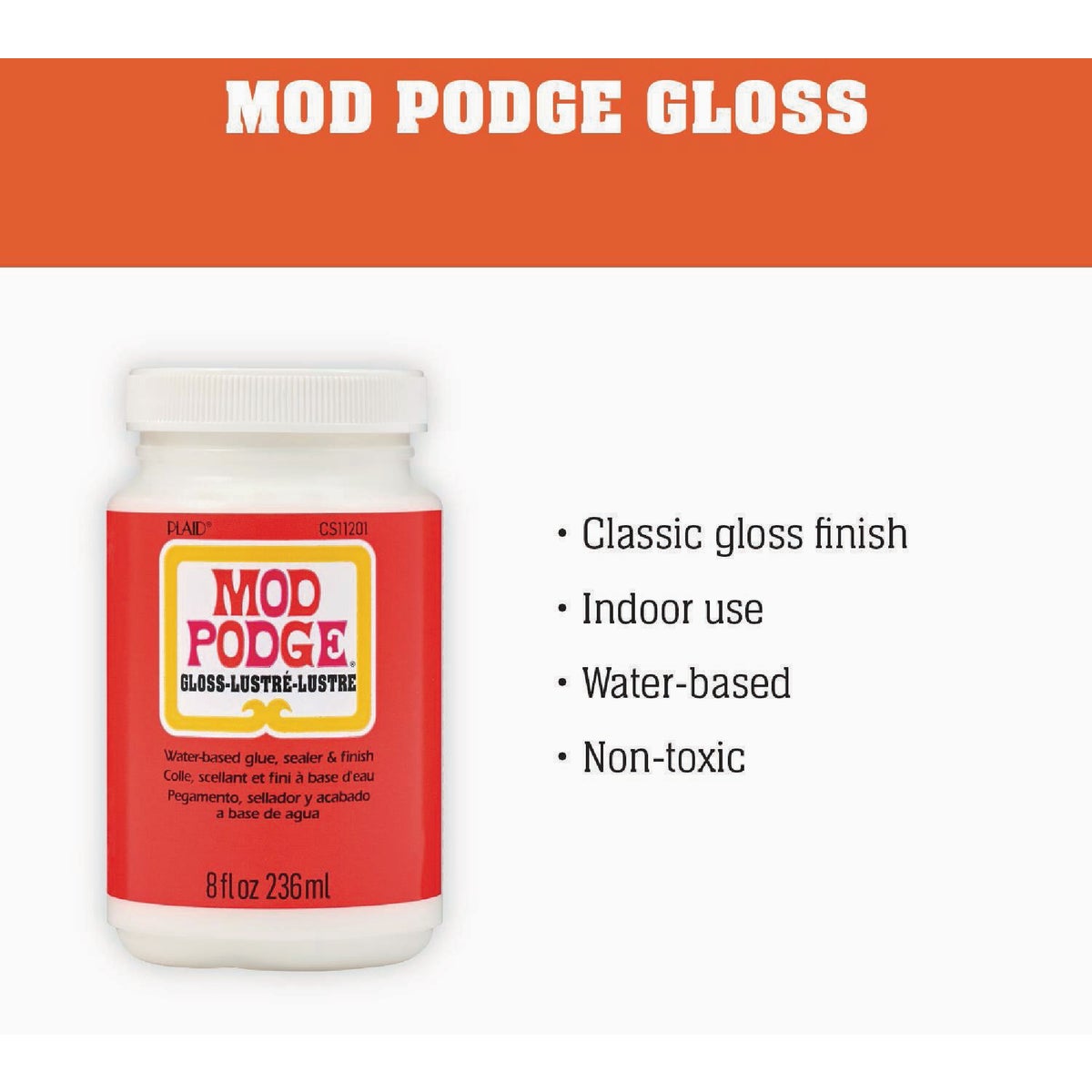 Mod Podge 8 Oz. Multi-Purpose Decoupage Glue, Gloss Image 2