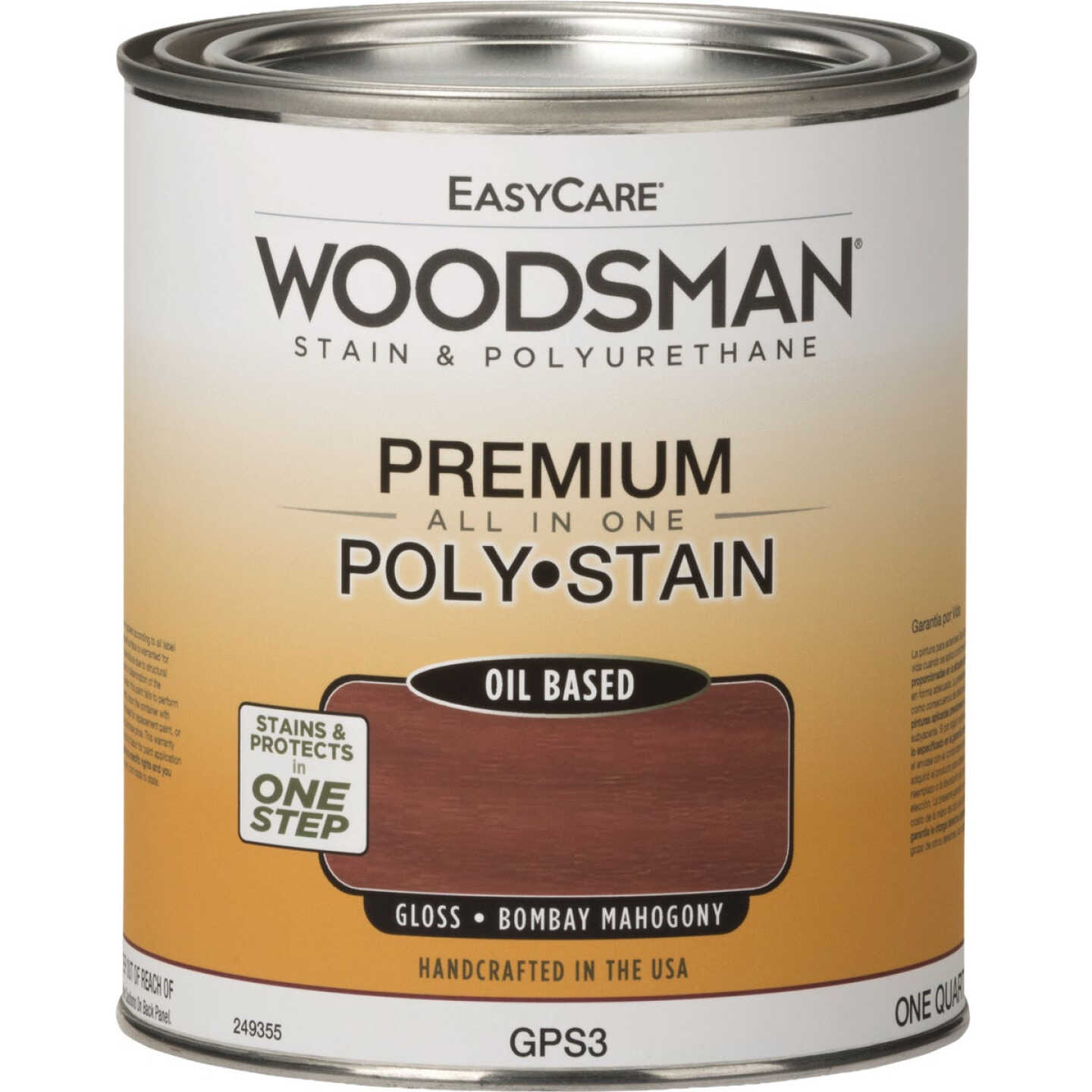 EasyCare Woodsman Gloss Polyurethane Stain, Bombay Mahogany, 1 Qt. Image 1