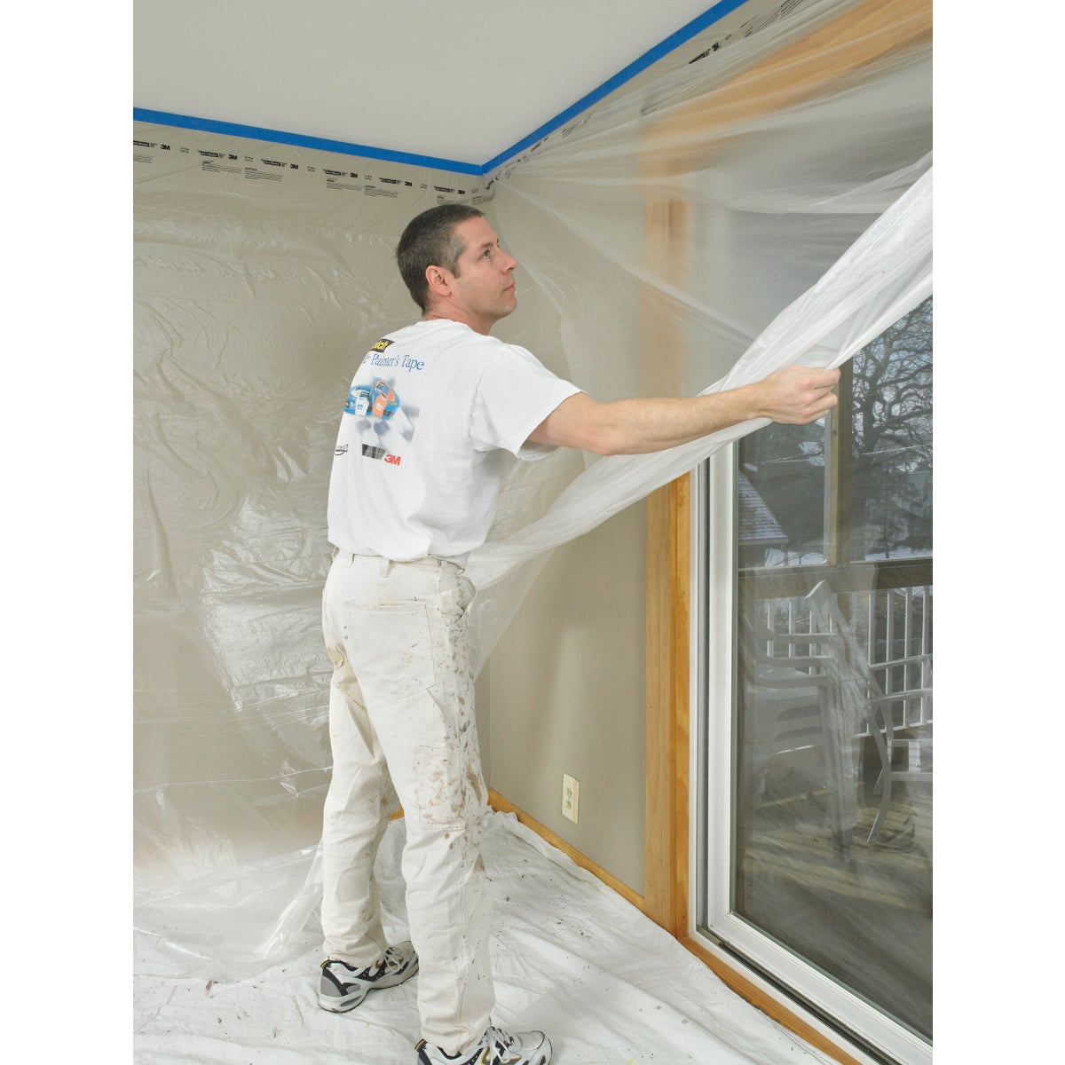 3M Hand Masker 6 Ft. x 90 Ft. Contractor's Plastic Drop Cloth Image 3