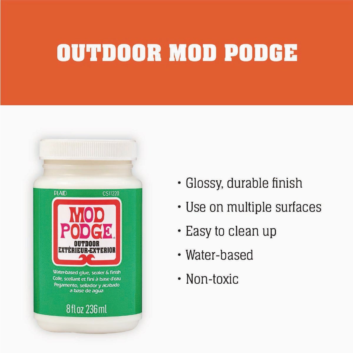 Mod Podge 8 Oz. Outdoor Decoupage Glue Image 2
