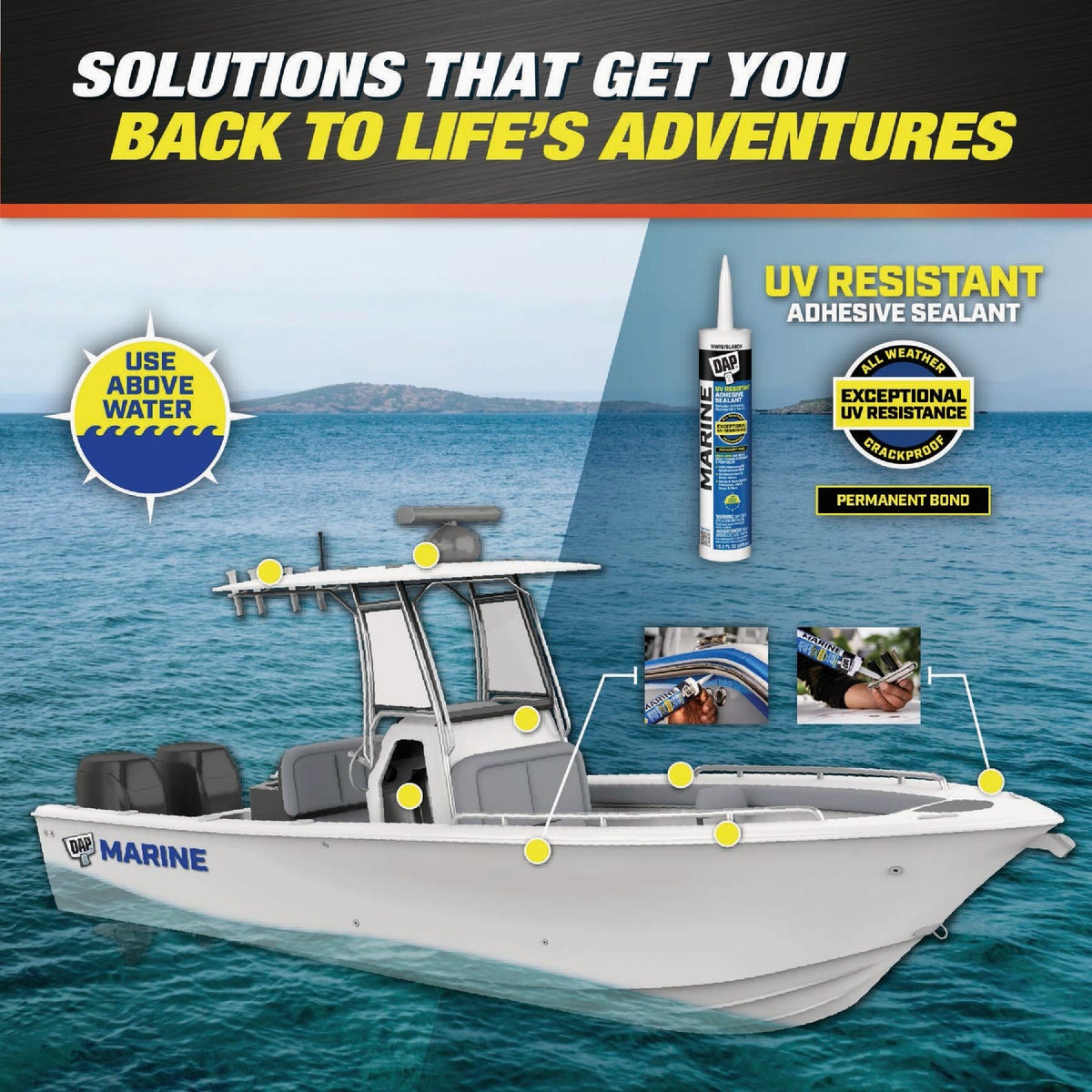 DAP 10.1 Oz. Clear UV Resistant Marine Adhesive Sealant Image 3