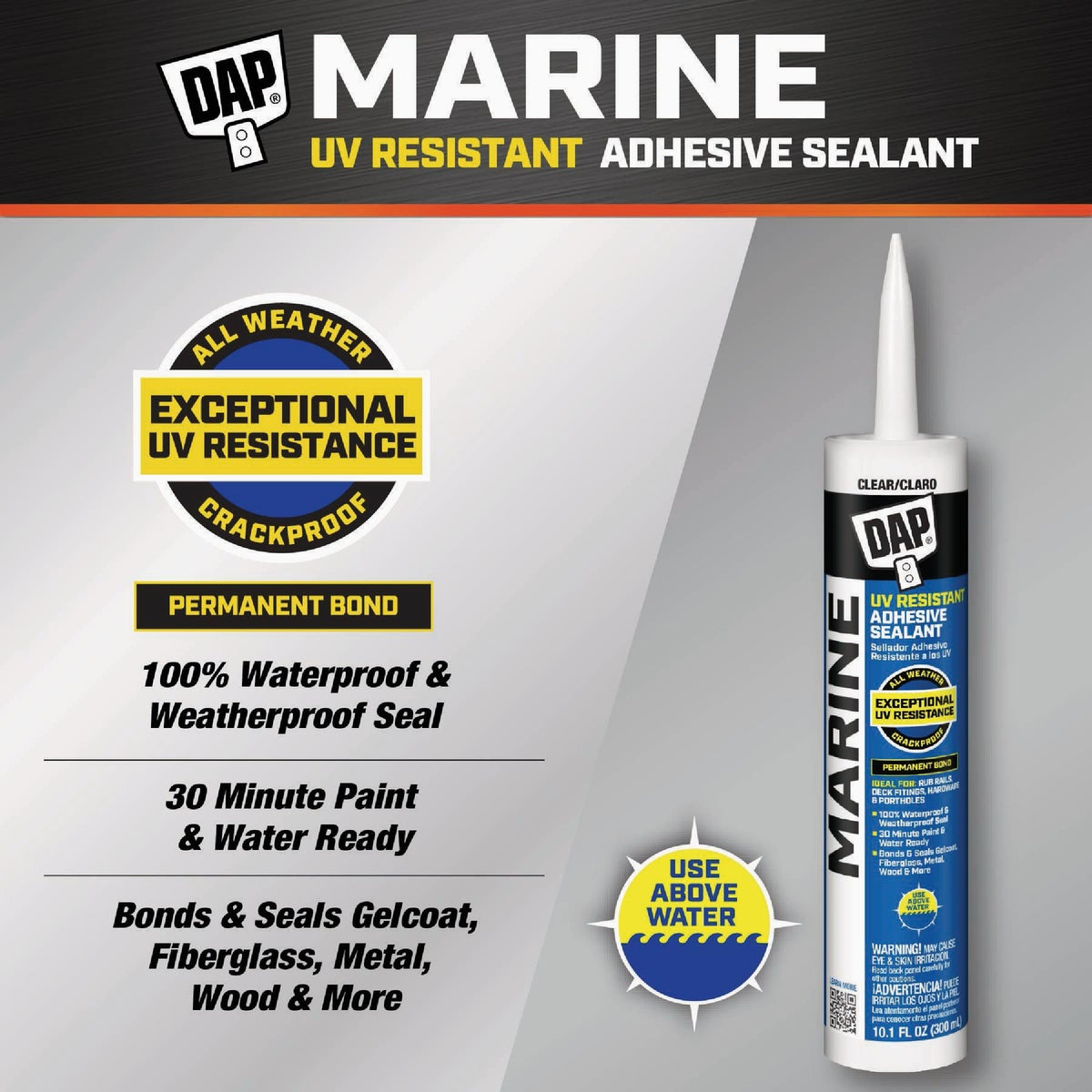 DAP 10.1 Oz. Clear UV Resistant Marine Adhesive Sealant Image 2