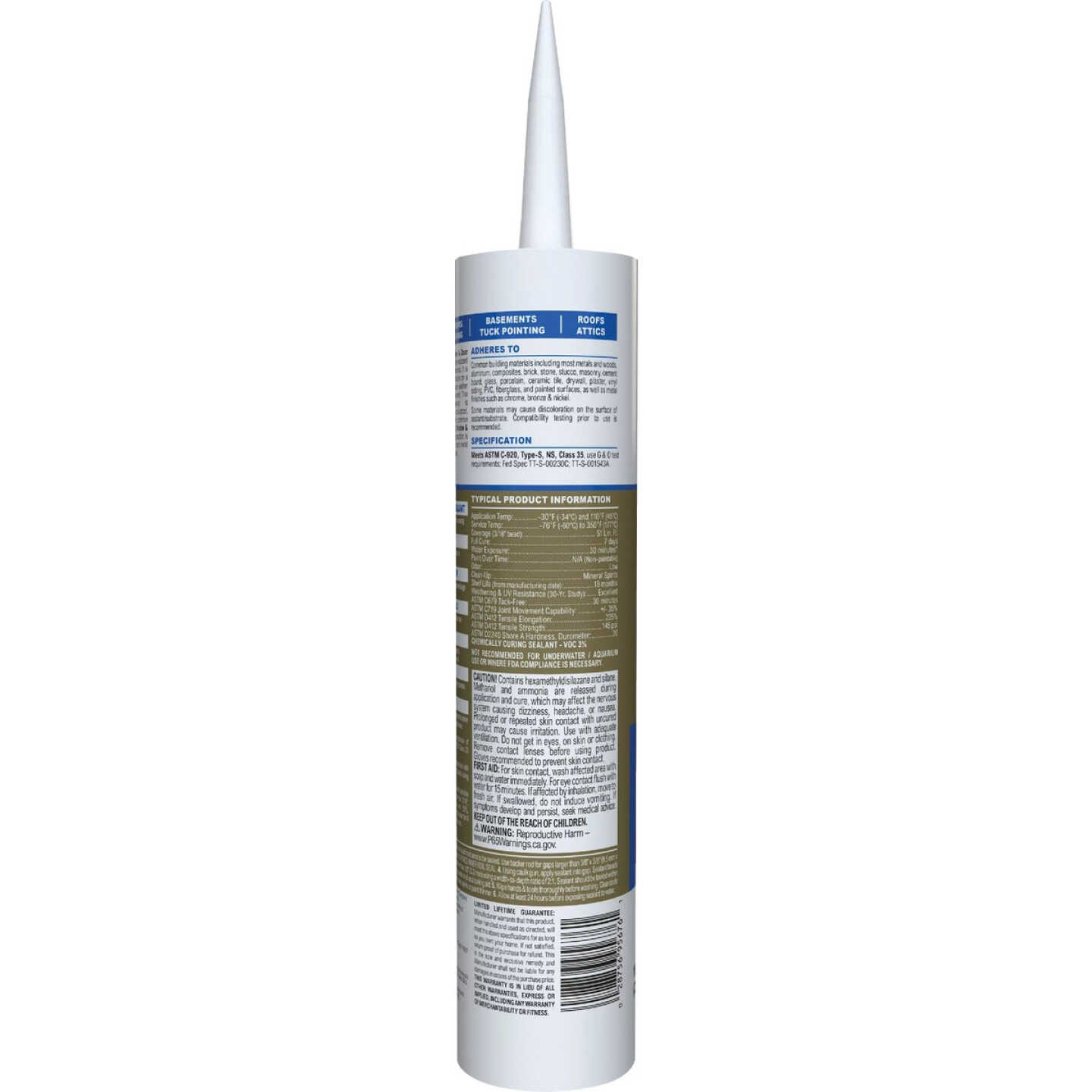 GE Advanced Silicone Window & Door Sealant, White, 10.1 Oz. Tube Image 7