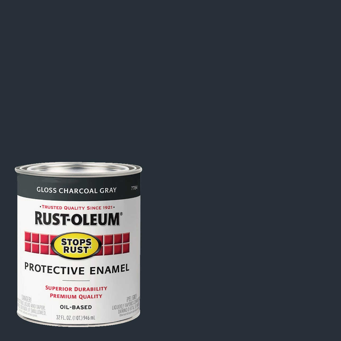 Rust-Oleum Stops Rust Oil Based Gloss Protective Rust Control Enamel, Charcoal Gray, 1 Qt. Image 1