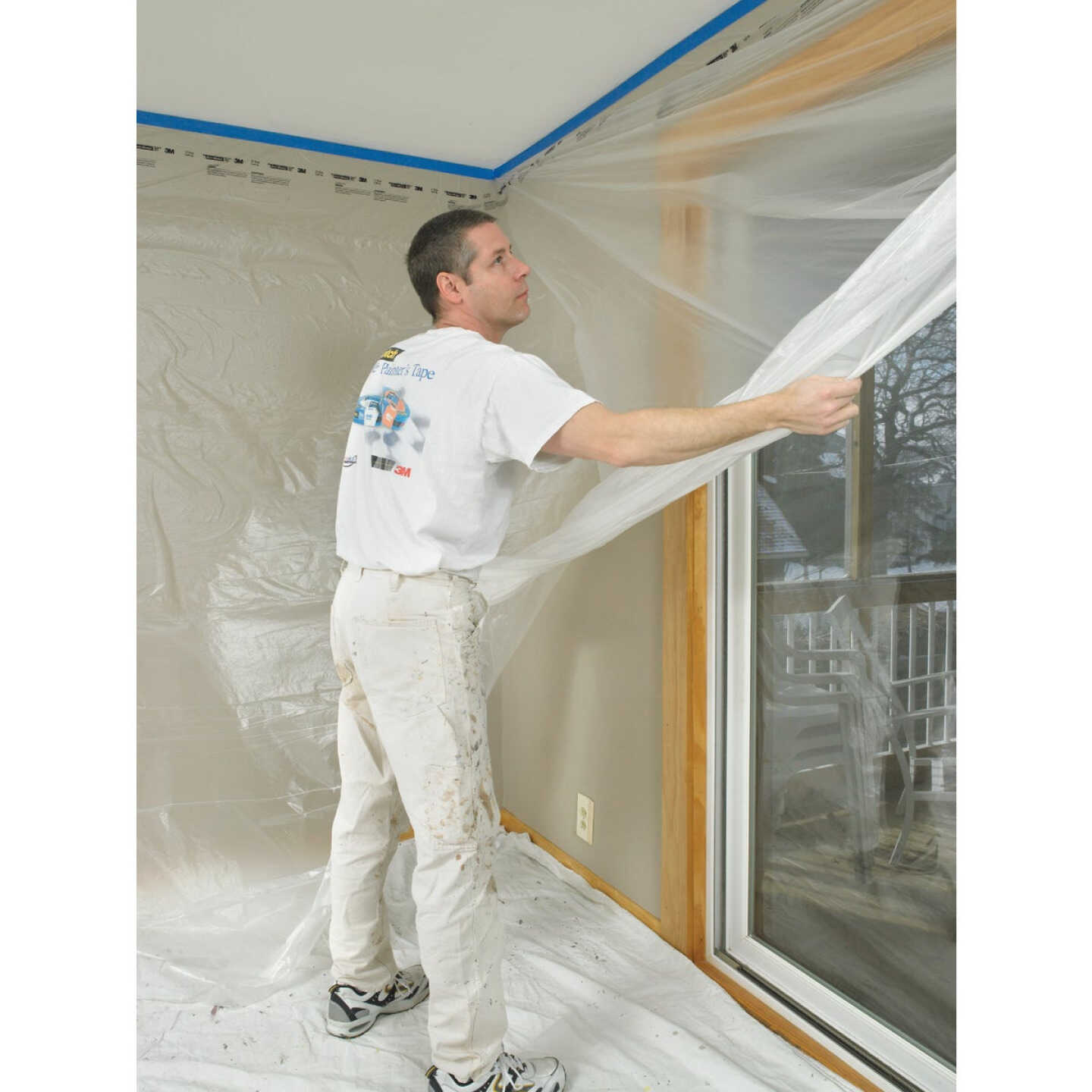 3M Hand Masker 4 Ft. x 180 Ft. Contractor's Plastic Drop Cloth Image 3