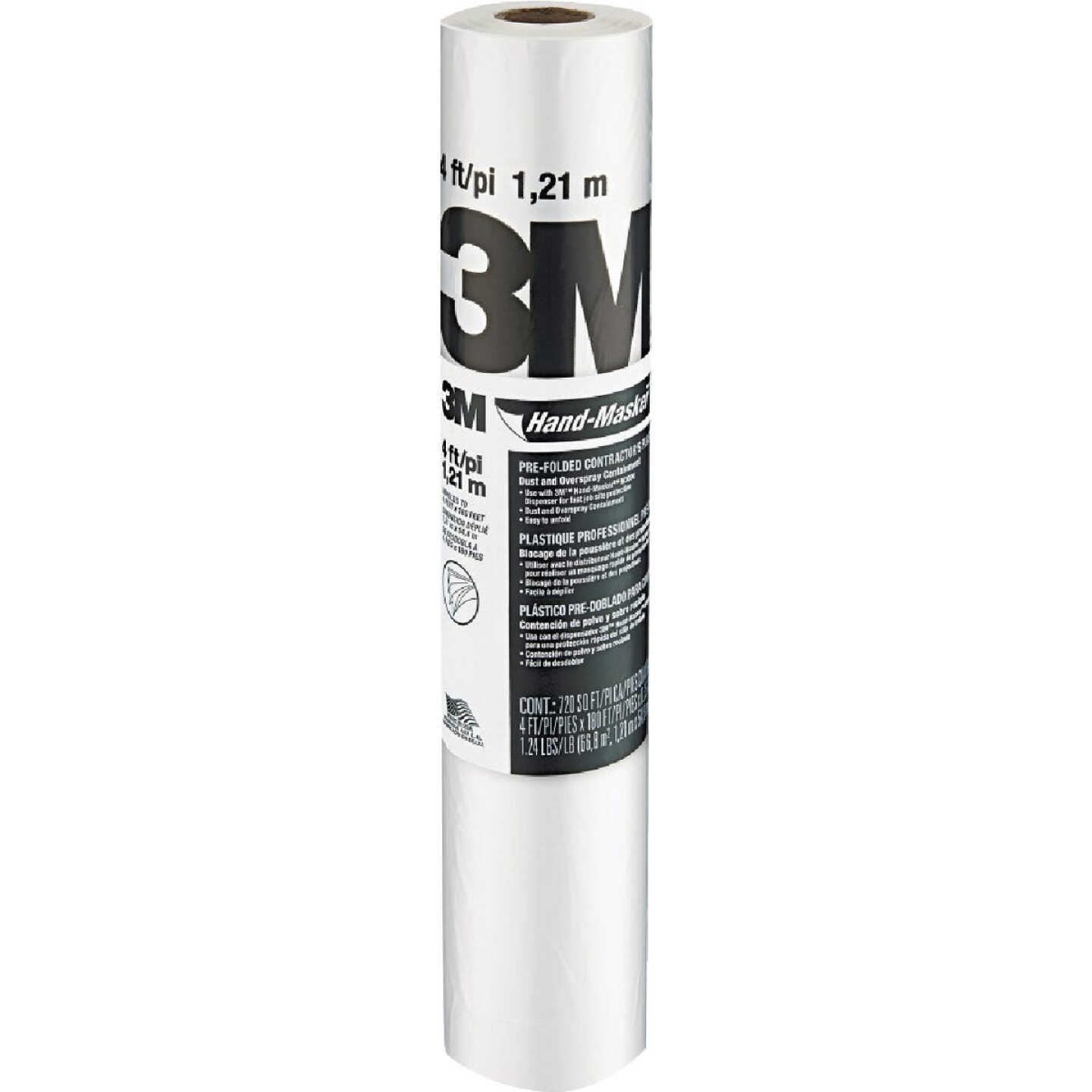 3M Hand Masker 4 Ft. x 180 Ft. Contractor's Plastic Drop Cloth Image 5