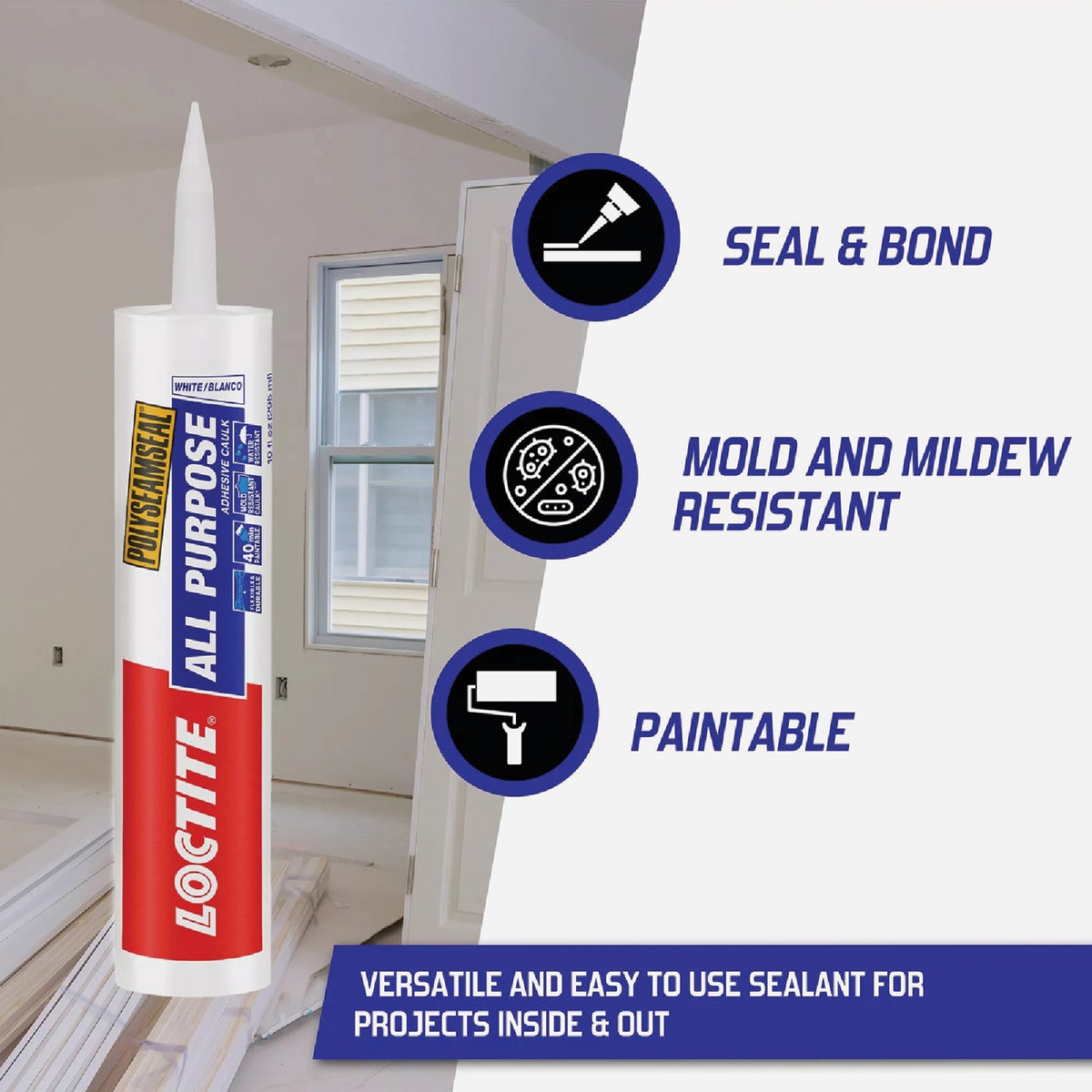 LOCTITE POLYSEAMSEAL 10 Oz. White Adhesive Caulk Image 5