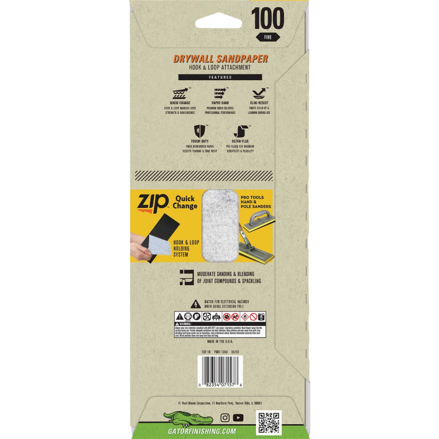 Gator Grit 100 Grit Drywall Hook & Loop Sandpaper (6-Pack) Image 1