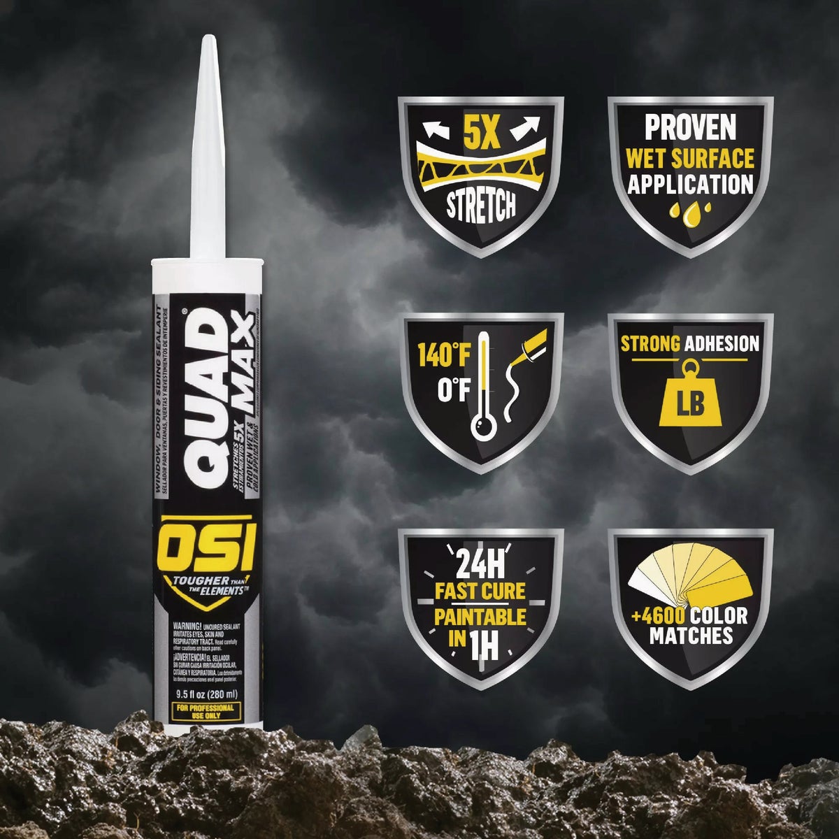 OSI Quad Max 9-1/2 Oz. Window, Door and Siding Polymer Sealant, Beige 541 Image 2