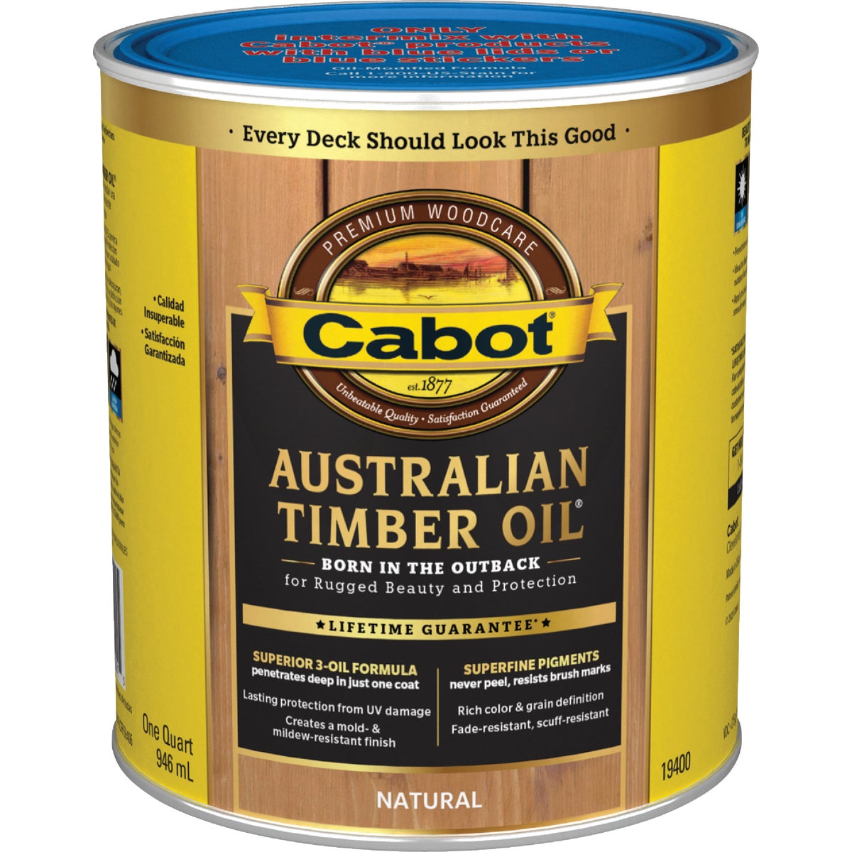 Cabot Australian Timber Oil Low VOC, Natural, 1 Qt. Image 7