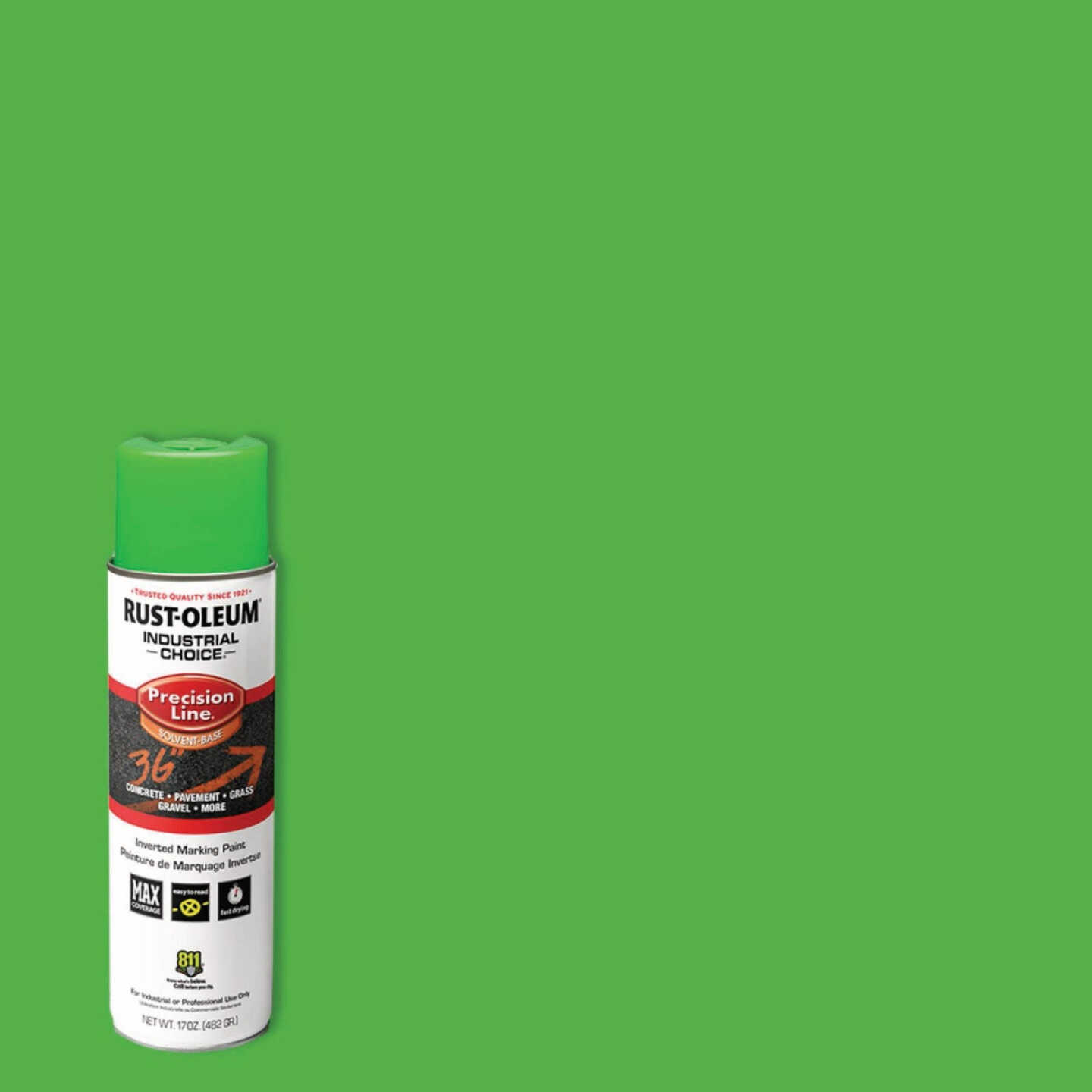 Rust-Oleum Industrial Choice Precision Line 17 Oz. Fluorescent Green Inverted Marking Paint Image 1