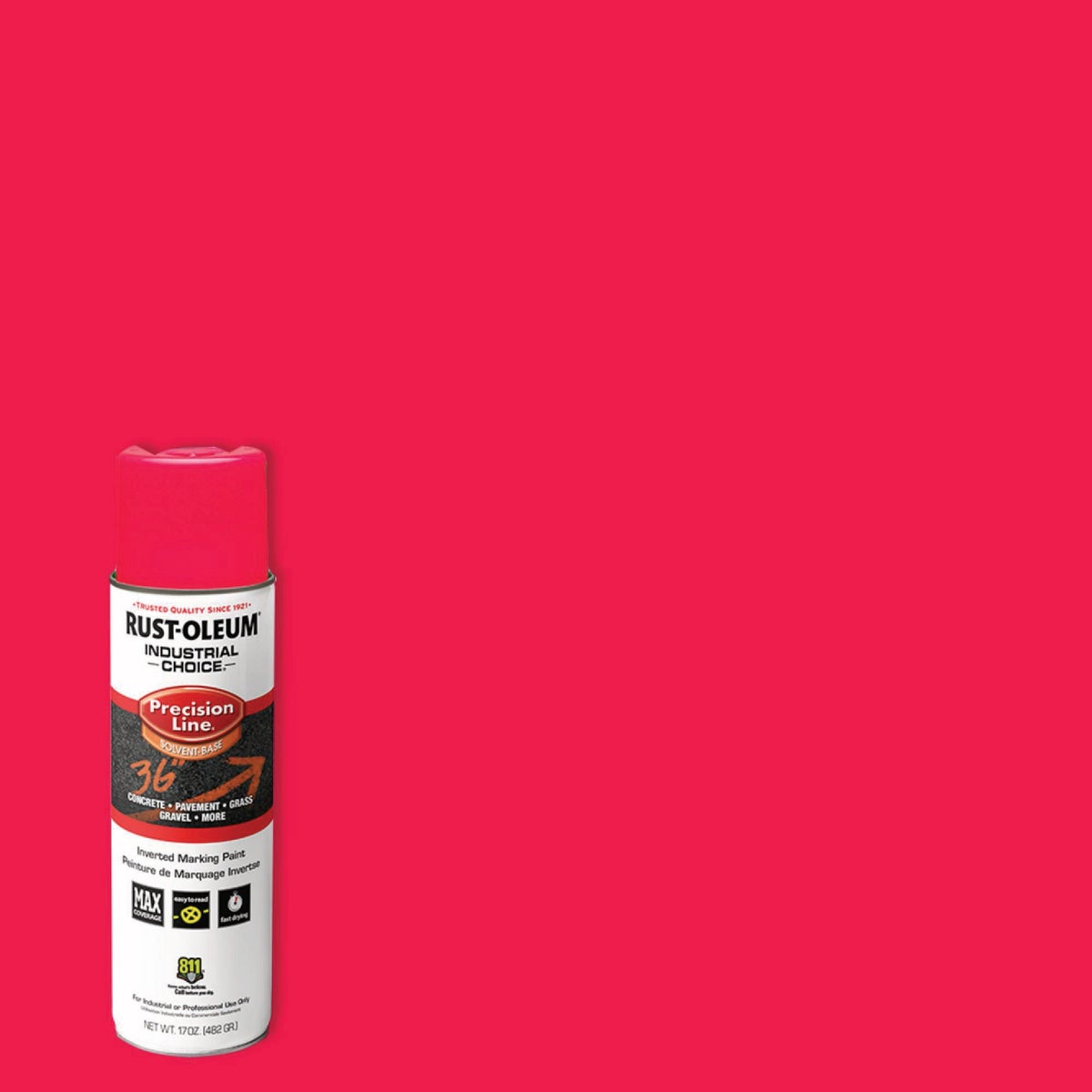 Rust-Oleum Industrial Choice Precision Line 17 Oz. Fluorescent Pink Inverted Marking Paint