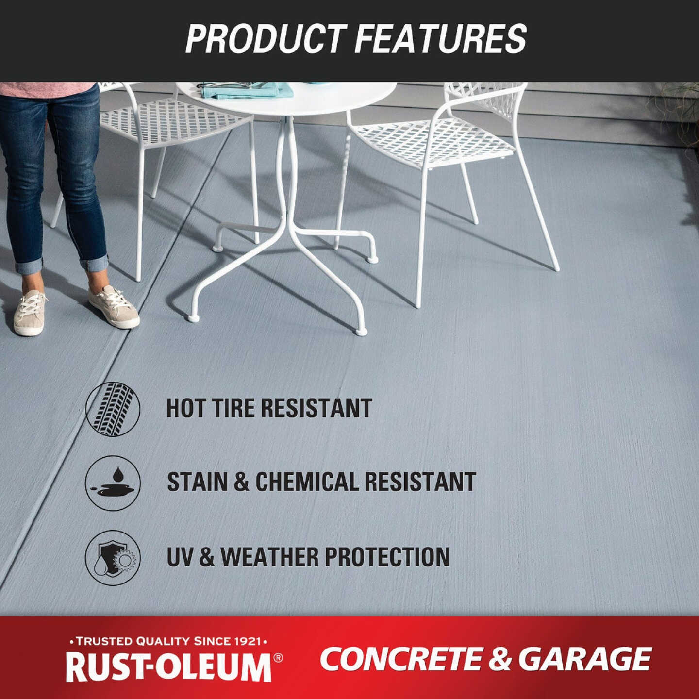 Rust-Oleum Concrete & Garage Floor Paint & Primer, 1 Gal., Sand Image 4