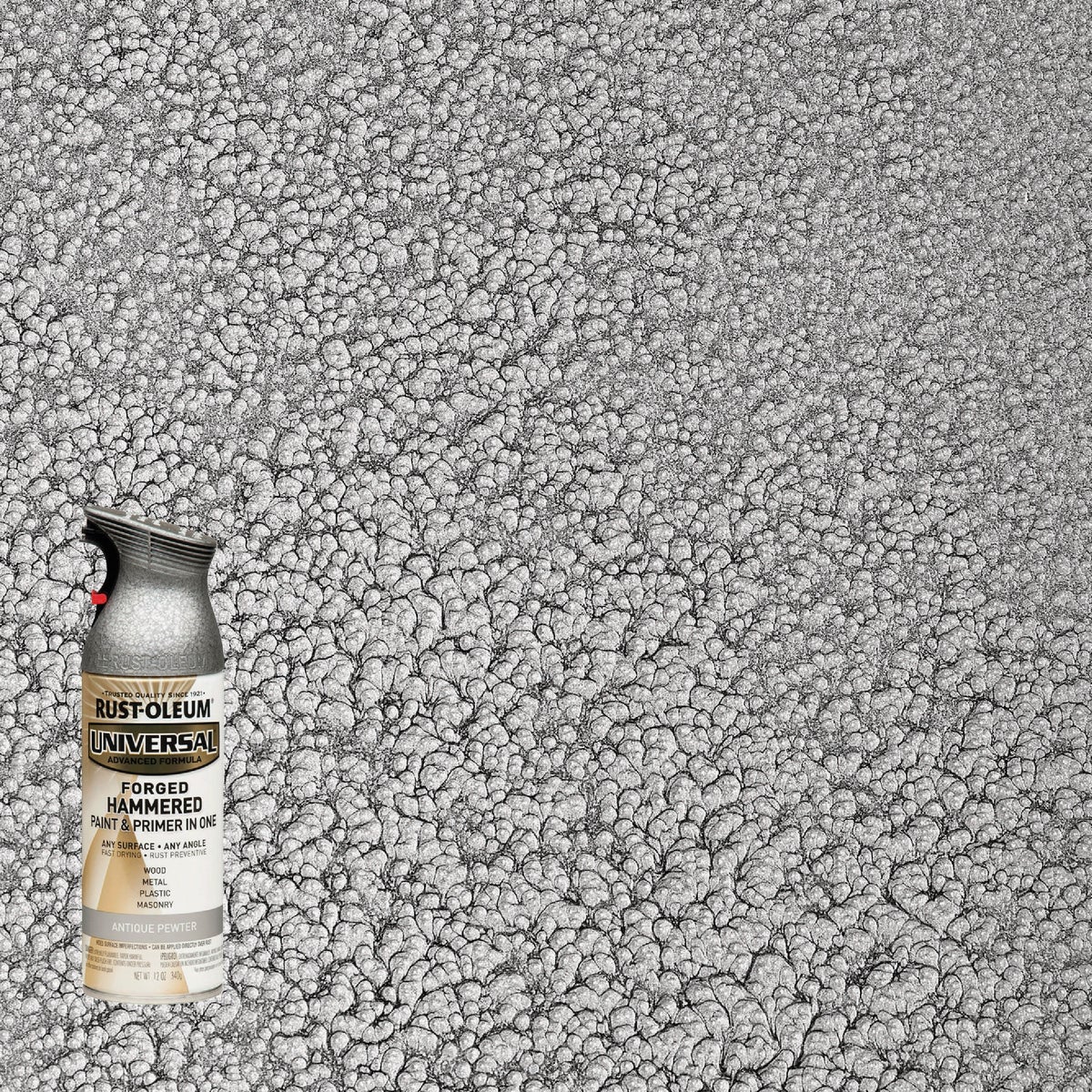 Rust-Oleum Universal 12 Oz. Forged Hammered Spray Paint, Antique Pewter