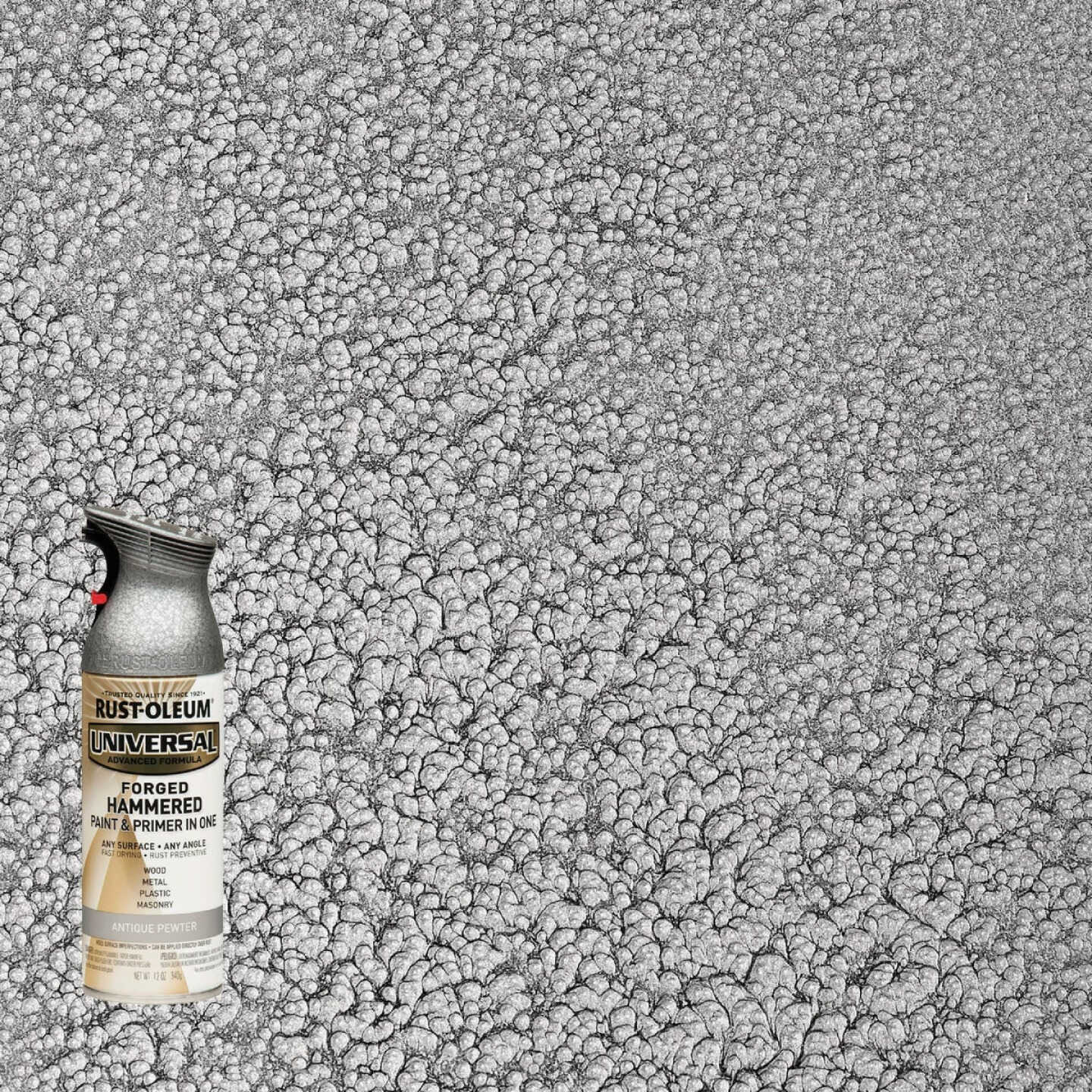 Rust-Oleum Universal 12 Oz. Forged Hammered Spray Paint, Antique Pewter Image 1