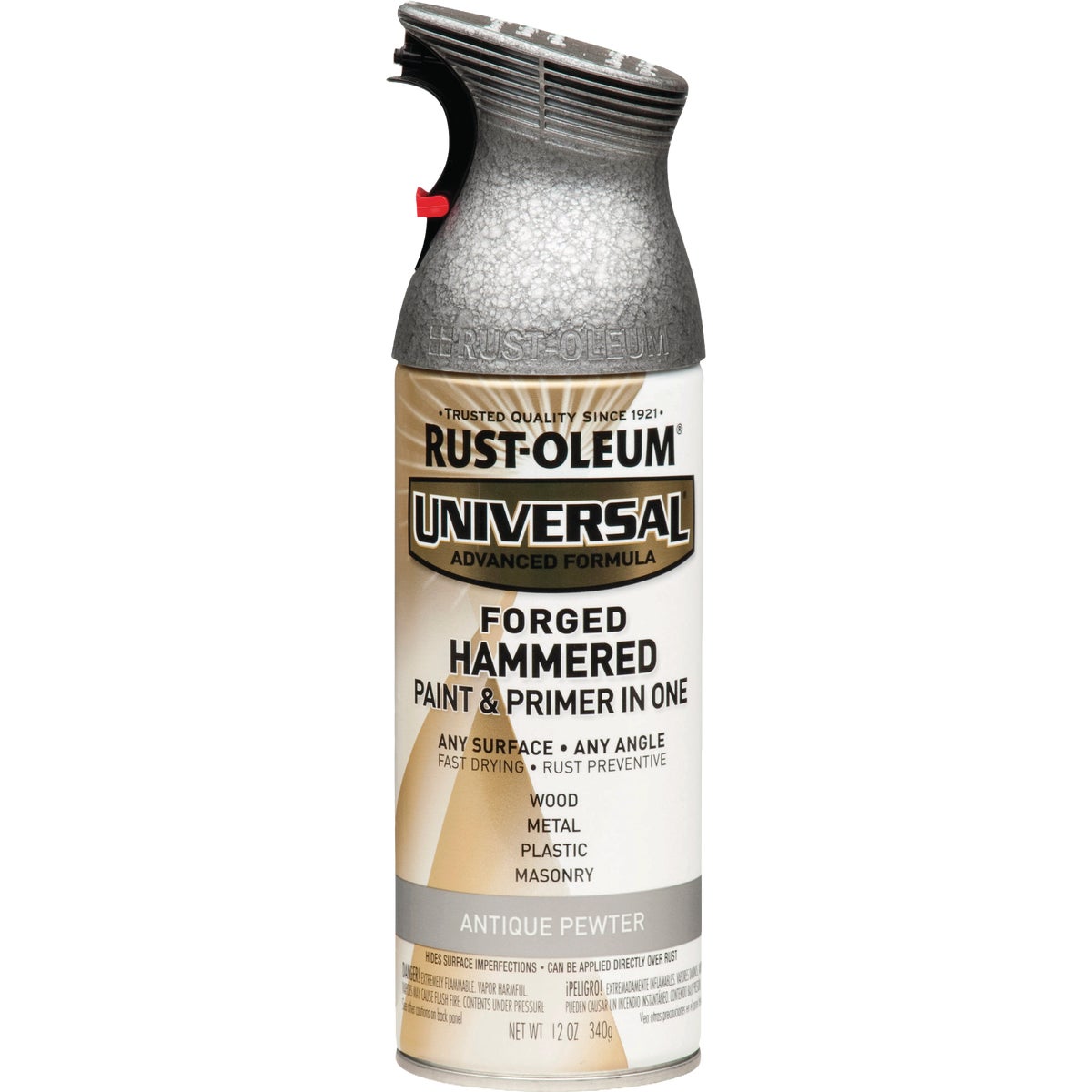 Rust-Oleum Universal 12 Oz. Forged Hammered Spray Paint, Antique Pewter Image 6