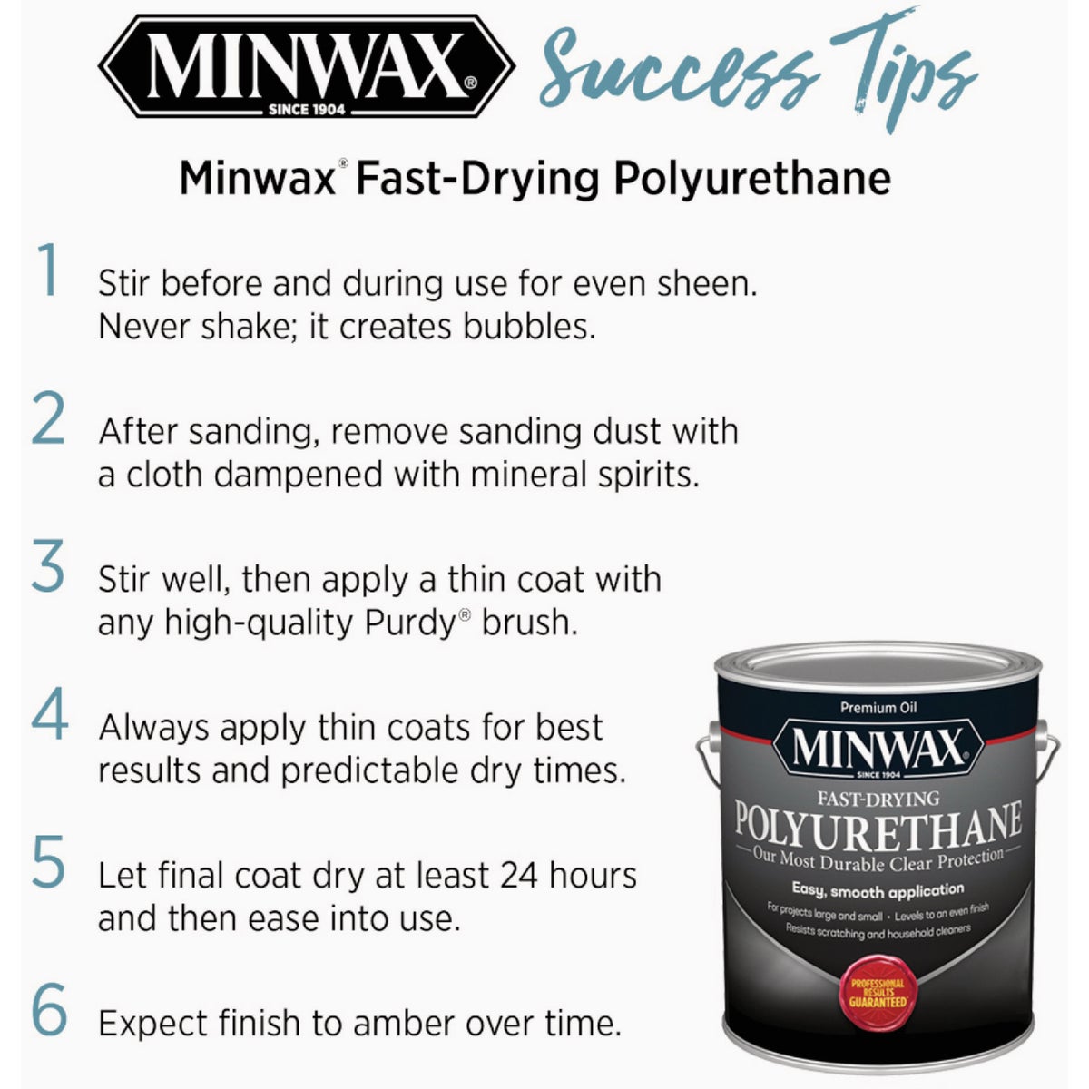 Minwax Clear Warm Ultra Flat Fast-Drying Polyurethane, 1 Qt. Image 4