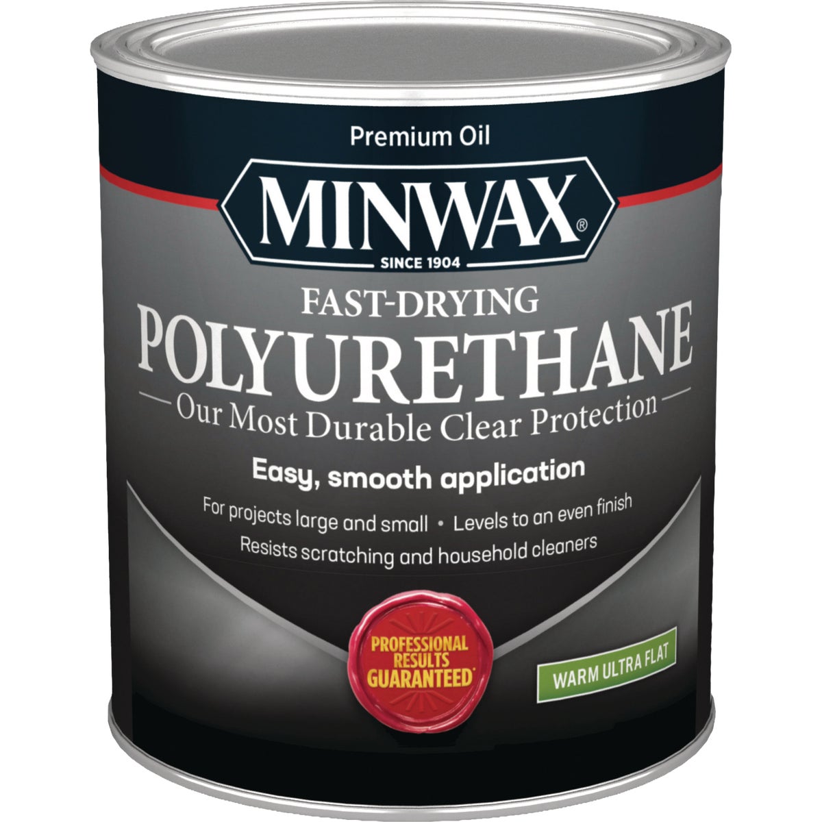 Minwax Clear Warm Ultra Flat Fast-Drying Polyurethane, 1 Qt.