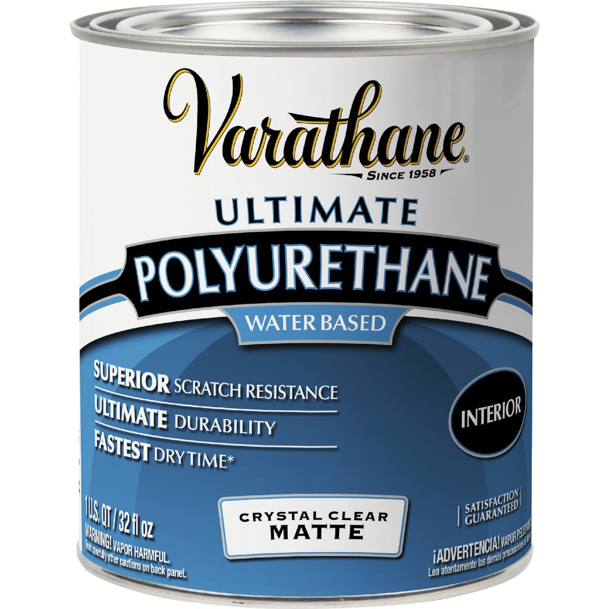 Varathane Matte Low Odor Water Based Interior Polyurethane, 1 Qt.