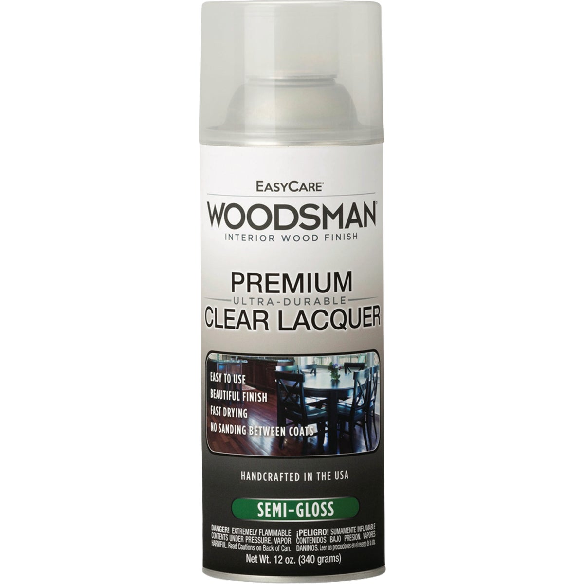 EasyCare Woodsman Clear Semi-Gloss Spray Lacquer, 12 Oz.