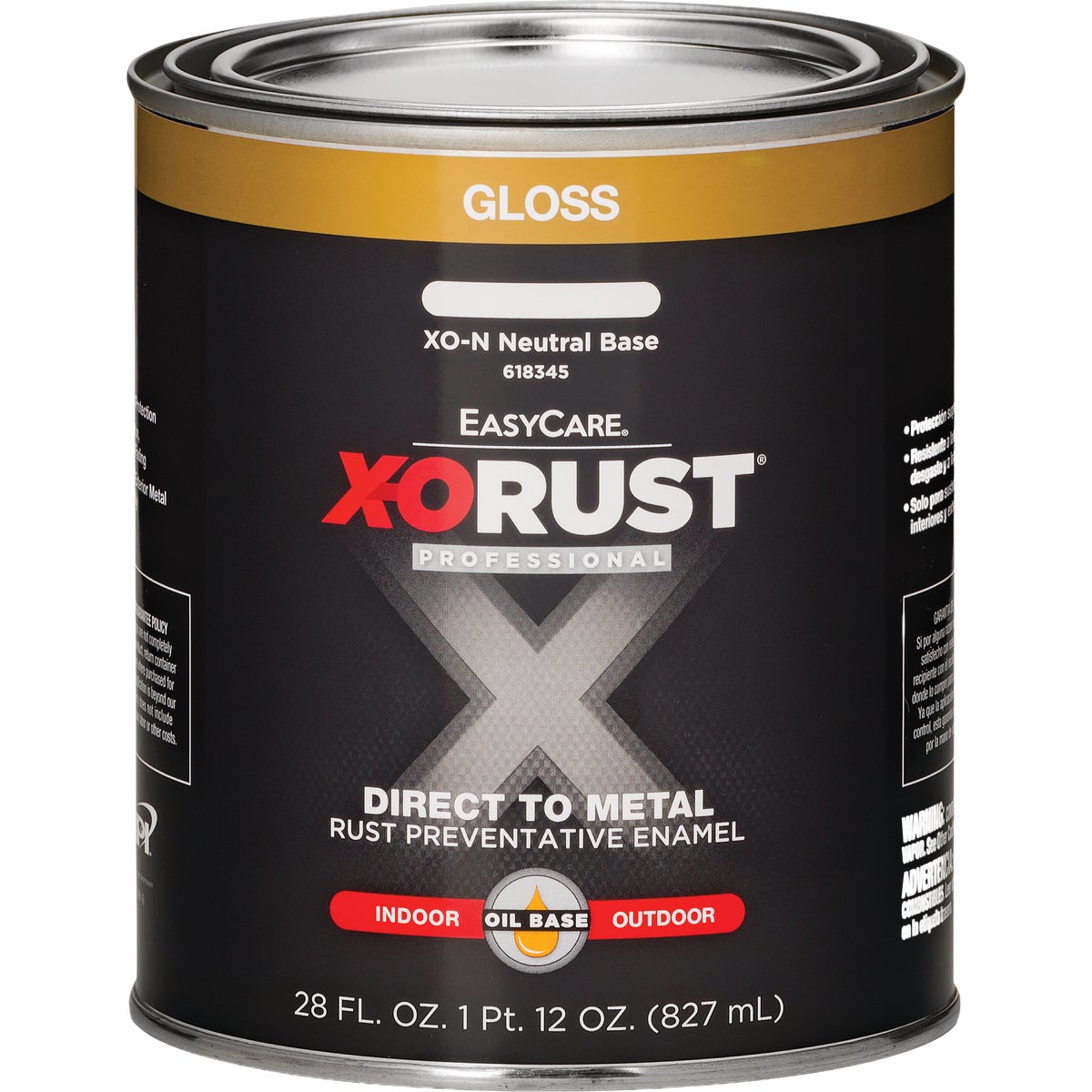 EasyCare X-O Rust 1 Qt. Interior/Exterior Oil-Base Neutral Base Premium Anti-Rust Enamel