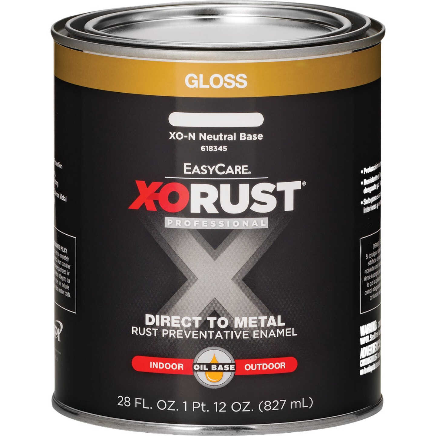EasyCare X-O Rust 1 Qt. Interior/Exterior Oil-Base Neutral Base Premium Anti-Rust Enamel Image 1