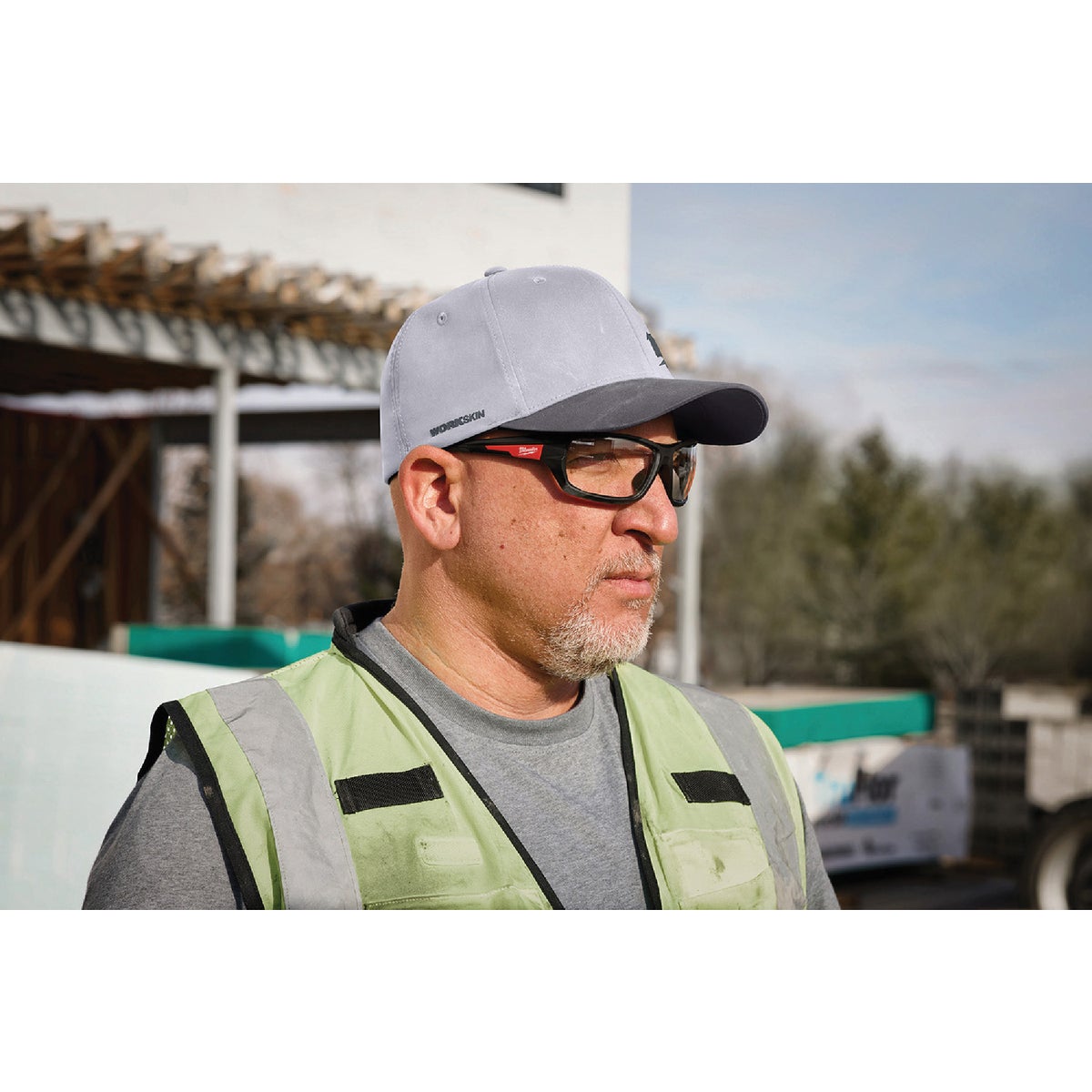 Milwaukee Workskin Gray Performance Fitted Hat, Large/XL Image 6