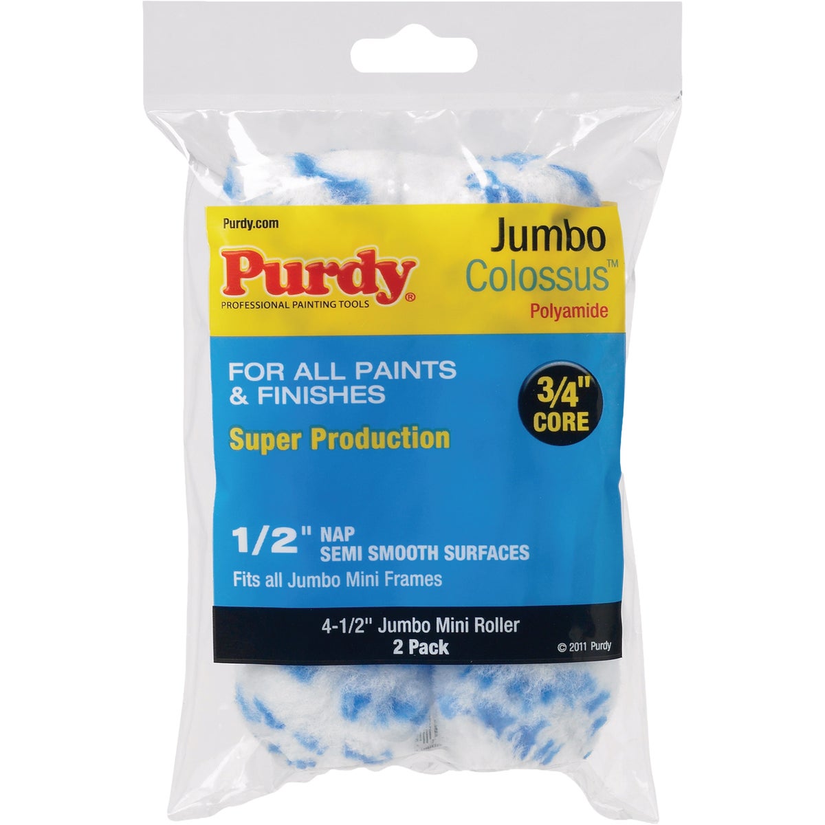 Purdy Colossus Jumbo Mini Roller Cover, 4-1/2 In. x 1/2 In. (2-Pack) Image 1