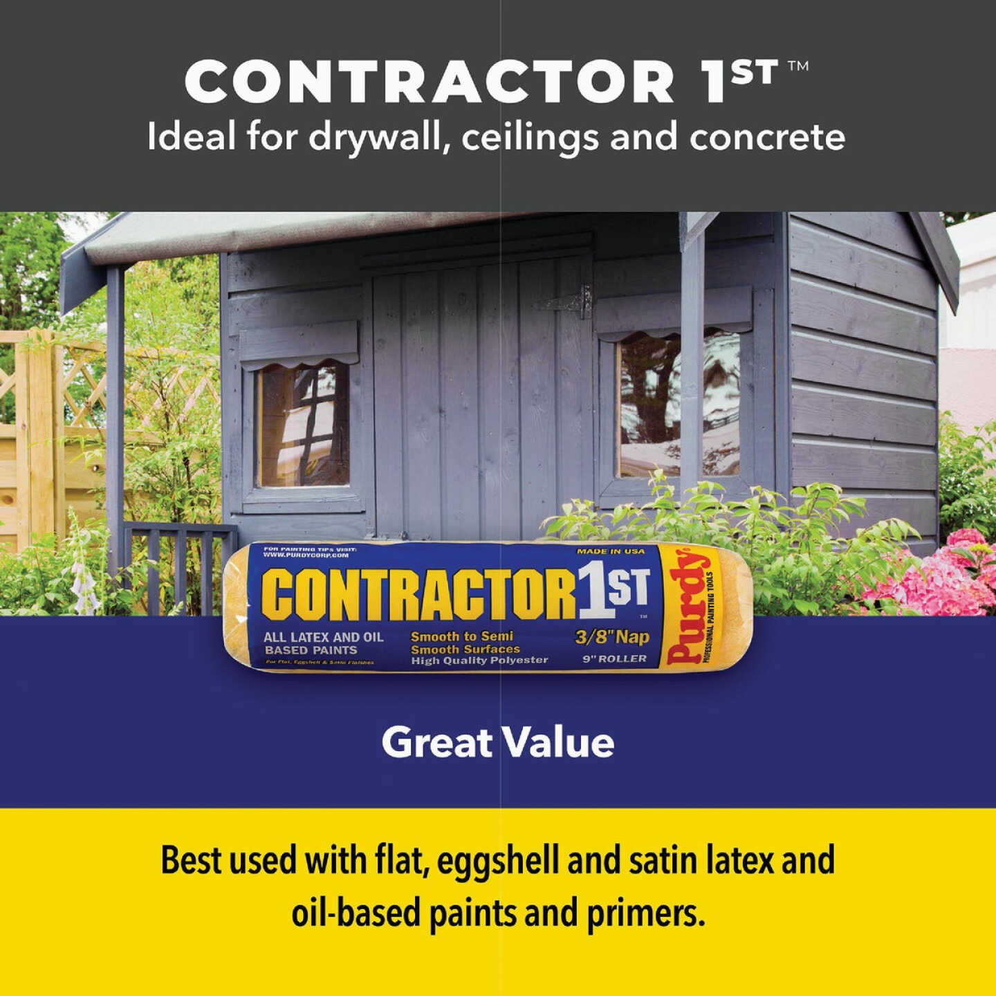Purdy Contractor 1st 18 In. x 3/8 In. Knit Fabric Roller Cover Image 2